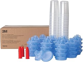 3M PPS (Original Series) Paint Spray Gun Cup Lids and Liners Kit, 16314, Mini, 6 oz, 125-micron Filter, Use w/ Paint Gun for Cars, Furniture, Home, 50 Disposable Lids, 20 Sealing Plugs, Factory