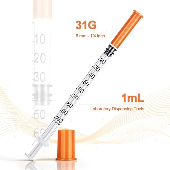 10 pack 1ml 31G 6mm Laboratory Dispensing Tools, Individually Packaging