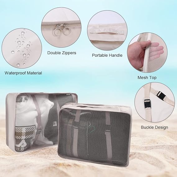 OSDUE Packing Cubes for Suitcase, 8PCS Thickening Travel Organiser Packing Bags Lightweight Travel Accessories Organizers Essentials Clothes Shoes Cosmetics Toiletries Storage Bags