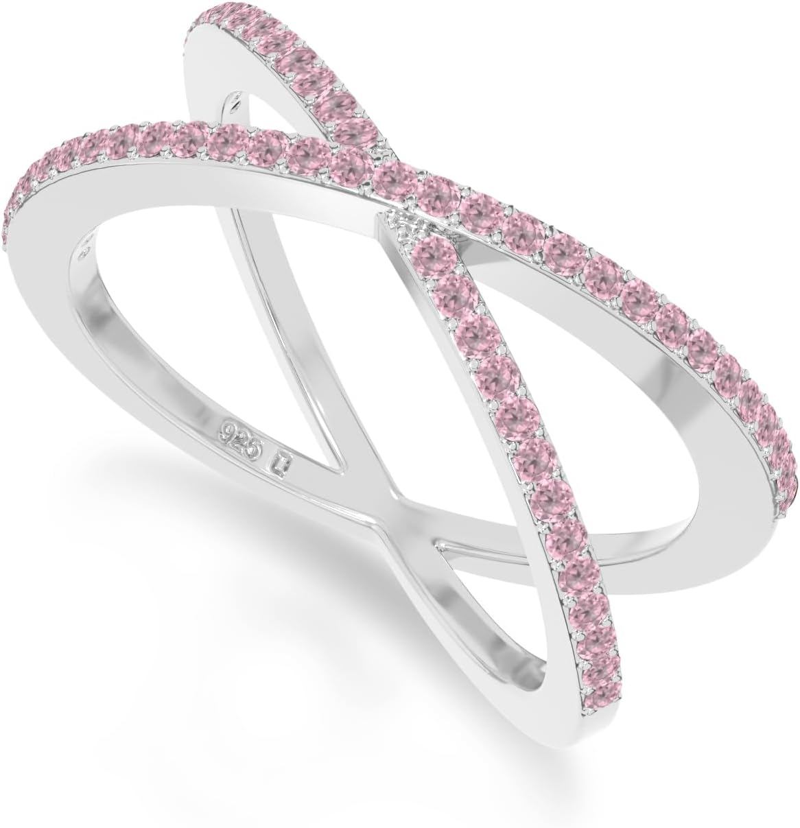 Natural Gemstone Criss Cross Ring for Women in 925 Silver/18K Yellow/Rose Gold Vermeil, Birthstone Jewelry Gifts for Her Birthday, Wedding Anniversary, Graduation, Christmas, Mothers Day