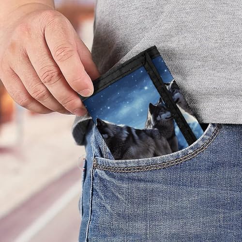 Wolfs Trifold Wallet, Card Cases And Money Oganizer Thin Stylish Mini Coin Bag with Zipper Coin Pocket Credit for Men And Women 6