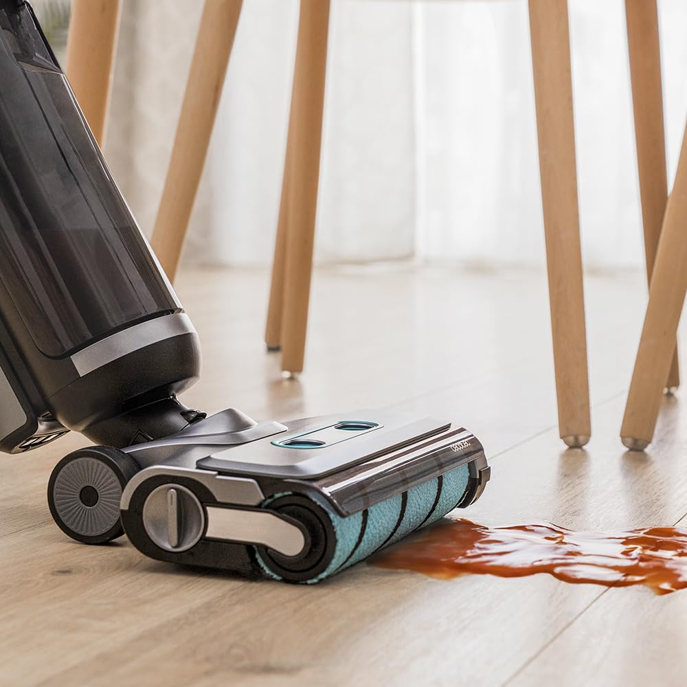 Cecotec Aspirapolvere e Lavapavimenti Intelligente con Base Autopulente FreeGo Wash&Vacuum Elite. 200W, Autonomia 35min, Aspira e Lava Contemporaneamente, Spazzola Autopulizia, Doppio Serbatoio 700ml