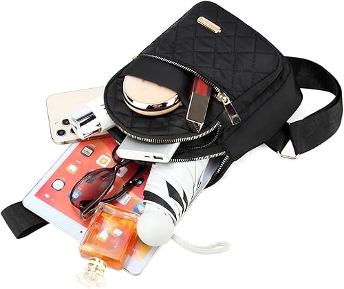 Miniatura 32 de EVANCARY Bolso bandolera pequeño para mujeres y hombres, mochila bandolera para viajes, al aire libre, senderismo Gris profundo