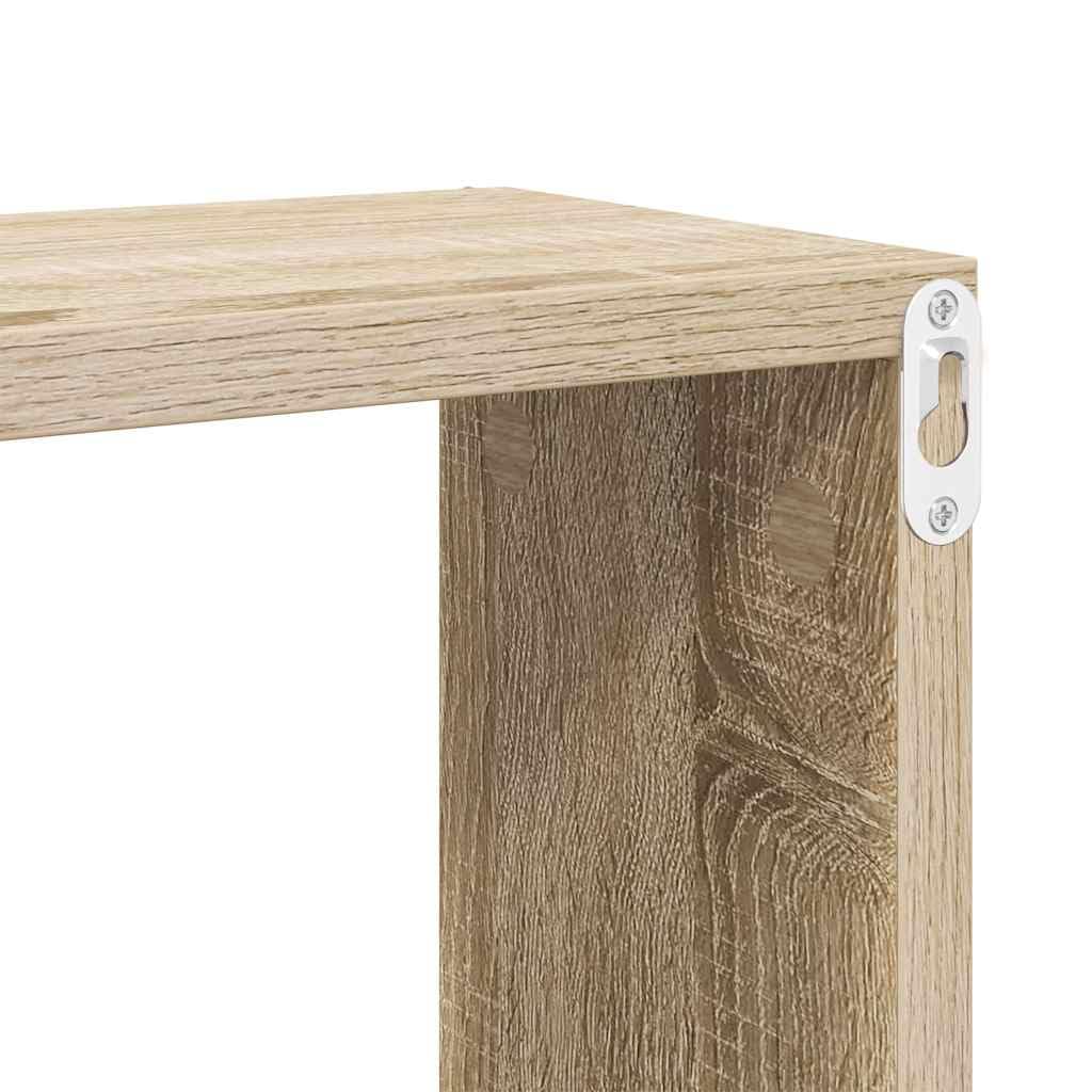 vidaXL Étagères Murales Cube 2 pcs, Supports Suspendus, Tablettes Flottantes, Meubles de Salon Salle de Séjour, Chêne Sonoma Bois d'Ingénierie