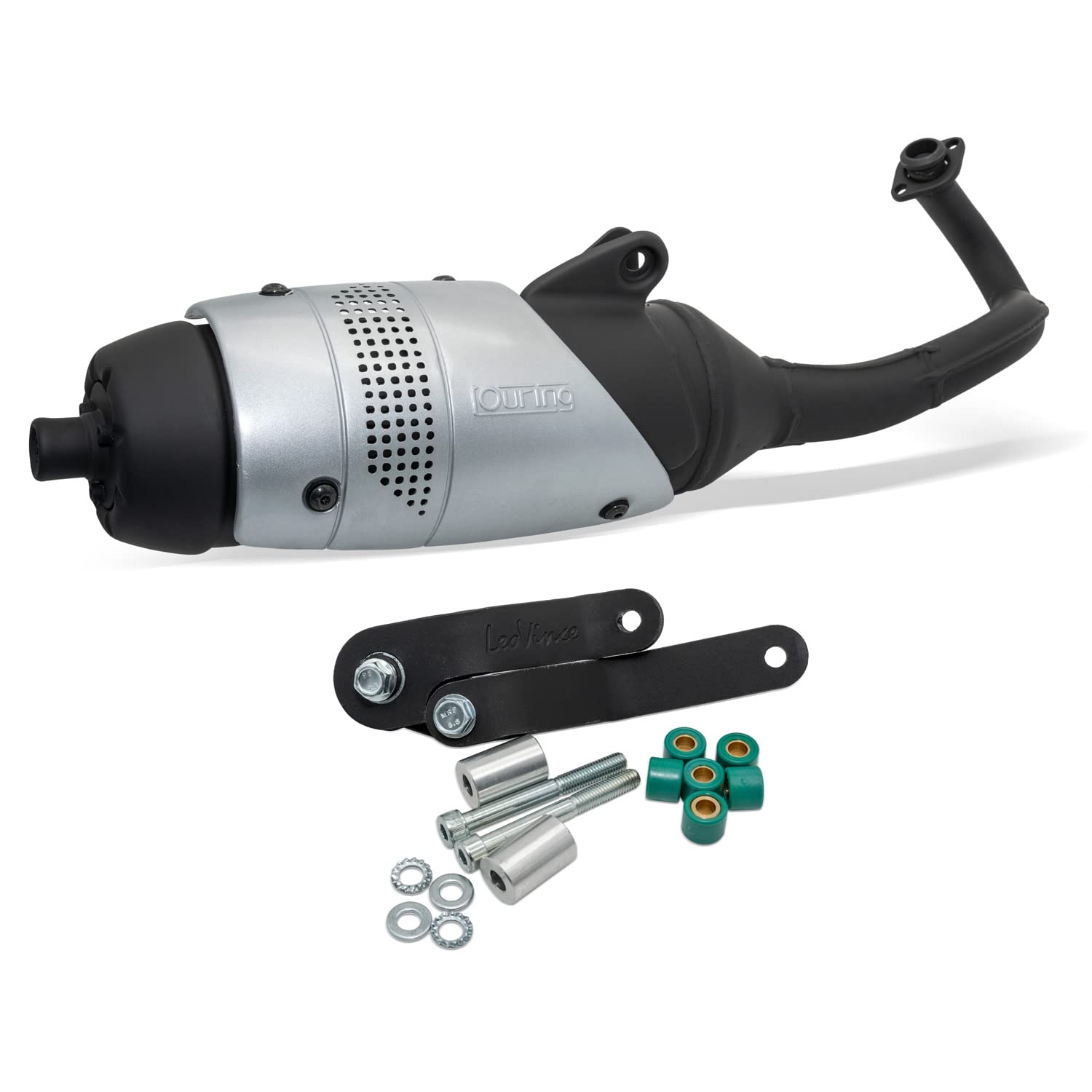 LeoVince Auspuffanlage Komplettanlage TOURING Stahl für Piaggio Vespa 50 ET2