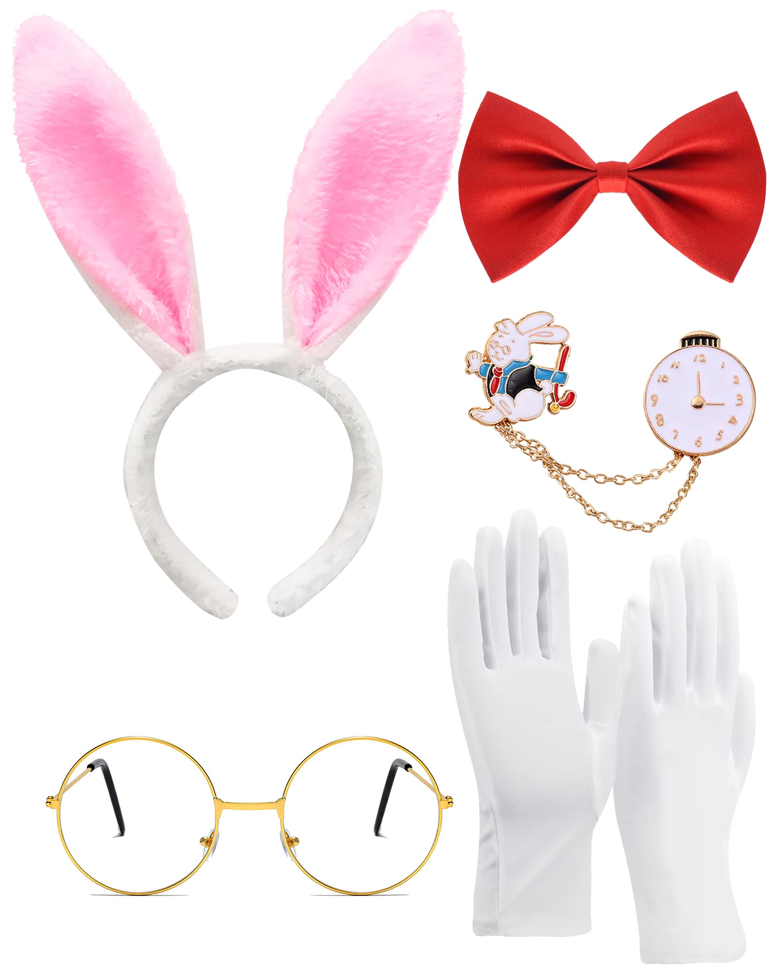 Easter White Rabbit Costume Bunny Dress Up Wonderland Rabbit Costume Accessory Kit