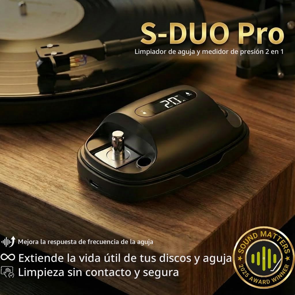 HumminGuru Limpiador de Aguja de Disco Ultrasónico + Medidor de Presión de Stylus, Limpiador de Aguja de Disco Ultrasónico de 110kHz para Cartucho MM MC.