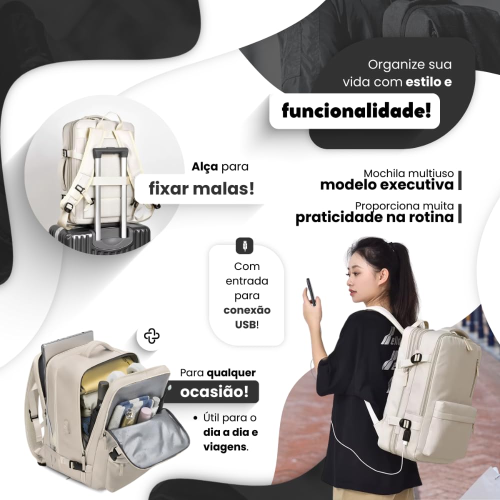 Mochila de Viagem Expansível Múltiplos Compartimentos Mochila Executiva Notebook Avião Maculina Feminina em promoção! Veja a oferta e mais achadinhos de Bolsas 3 Hoje é o melhor dia para comprar Mochila de Viagem Expansível Múltiplos Compartimentos Mochila Executiva Notebook Avião Maculina Feminina com aquele preço maroto! Promoção! Aproveite a oferta! 3