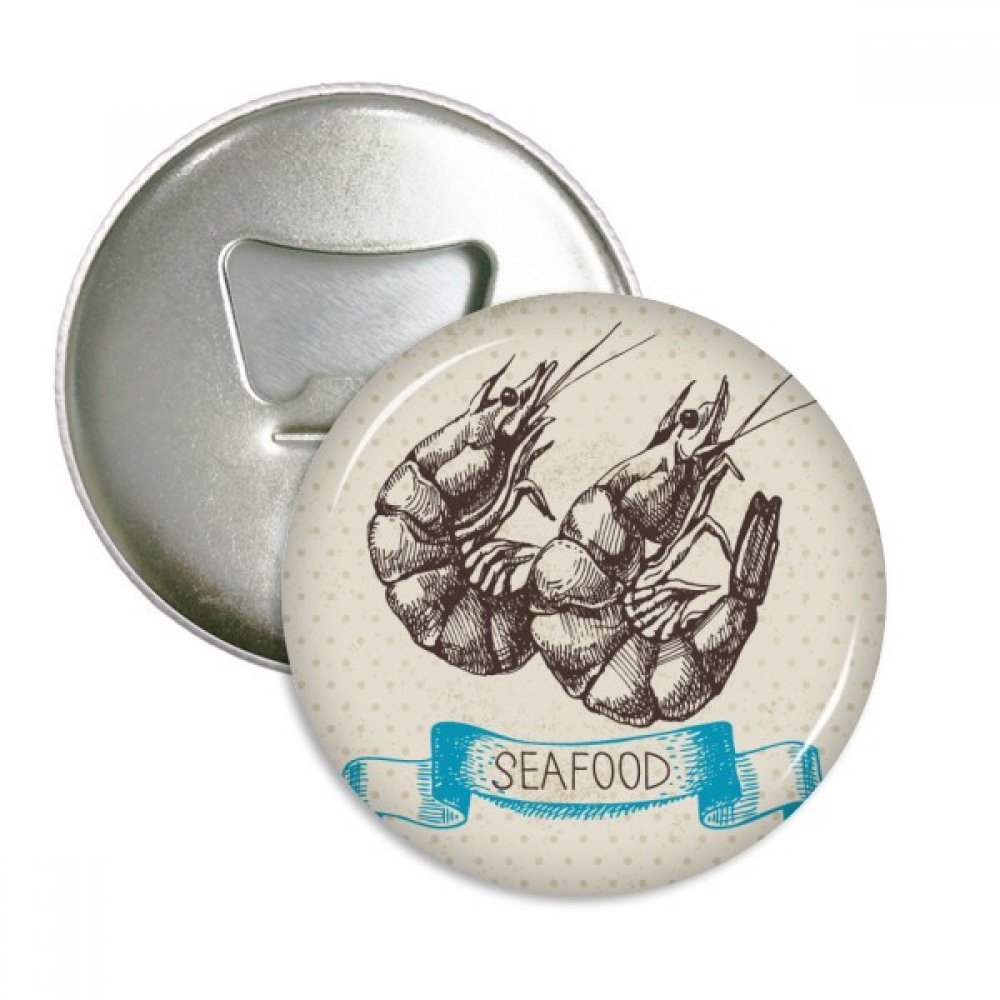 Cadeau ouvre-bouteille crevette et magnet rond pour frigo, lot de 3