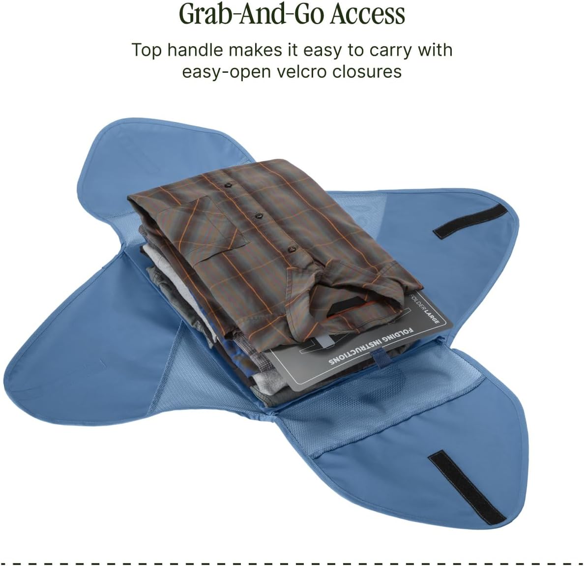 Eagle Creek Pack-It Original Garment Folder - Travel Garment Bag with Compression Wings to Maximize Luggage Space - Convenient Top Handle - Quick Drying Material - Blue Dawn - Large - Image 6