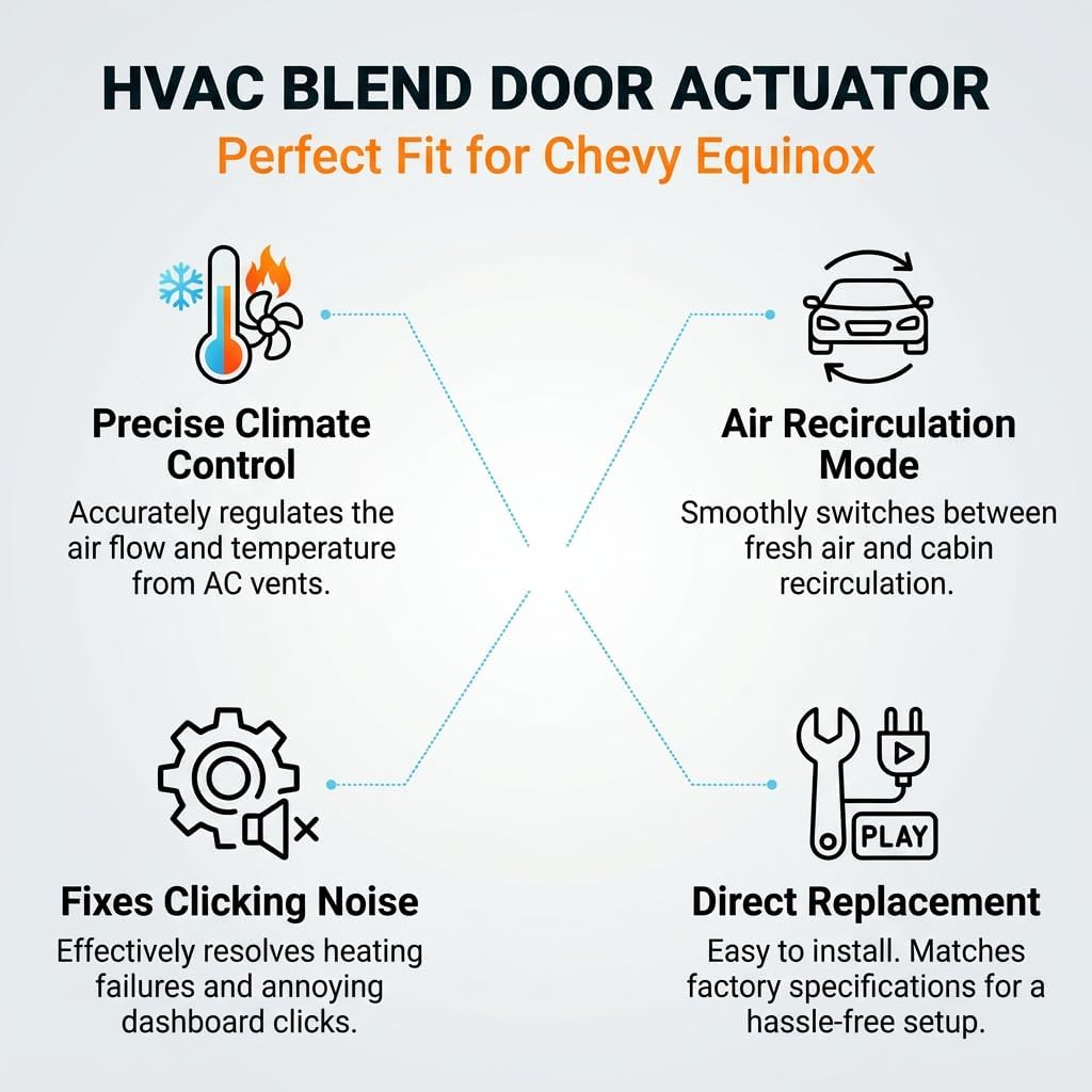 HVAC Mode Door Actuator Compatible with 2013-2017 Equinox Terrain, OE 22877649 15-74254
