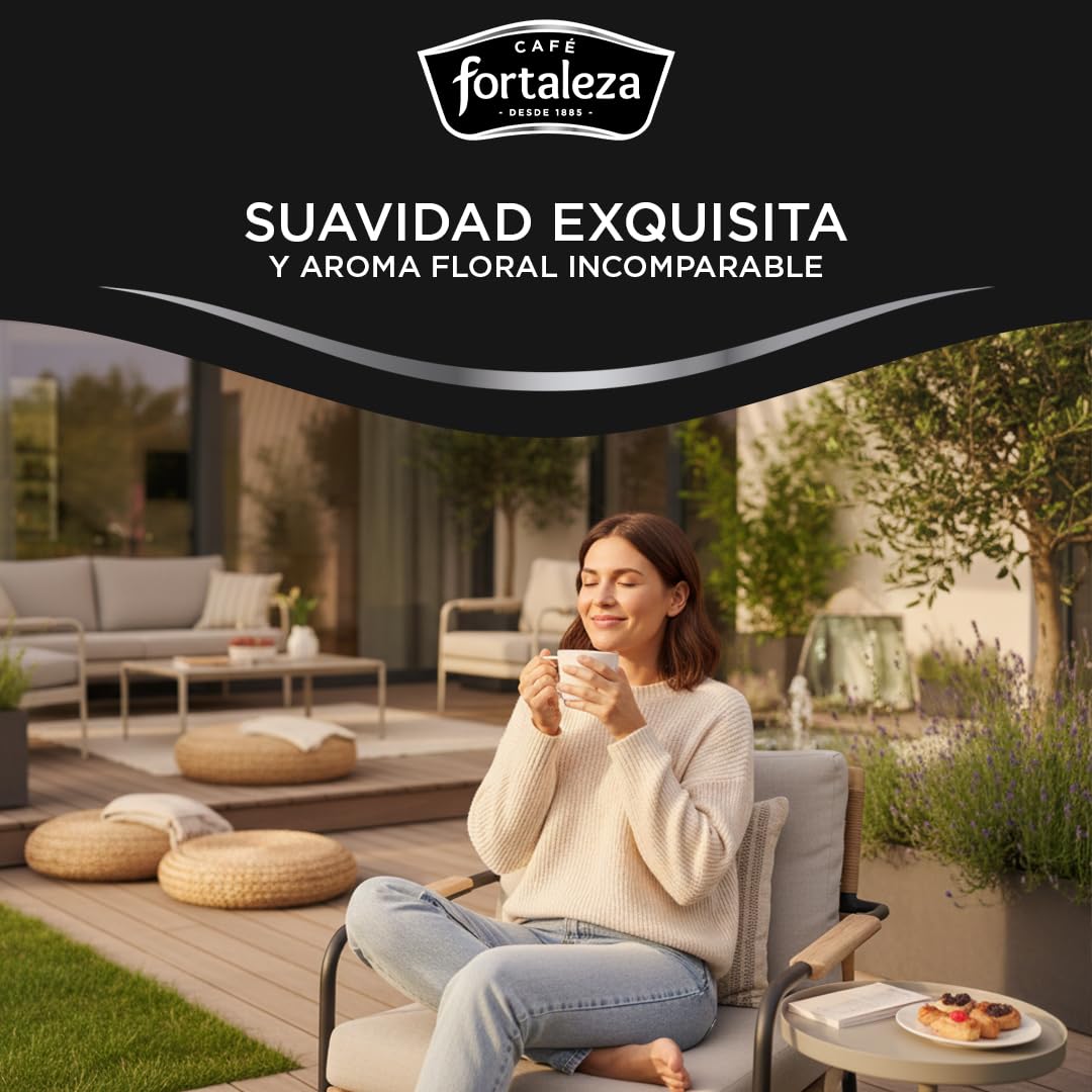 CAFÉ FORTALEZA Café Molido de Colombia 100% Arábica Pack 250g x 8 - Total 2 Kg – Café Colombiano con Suavidad y Aroma Floral - Molido con Matices Herbales - Café Suave para Cafetera Filtro o Italiana