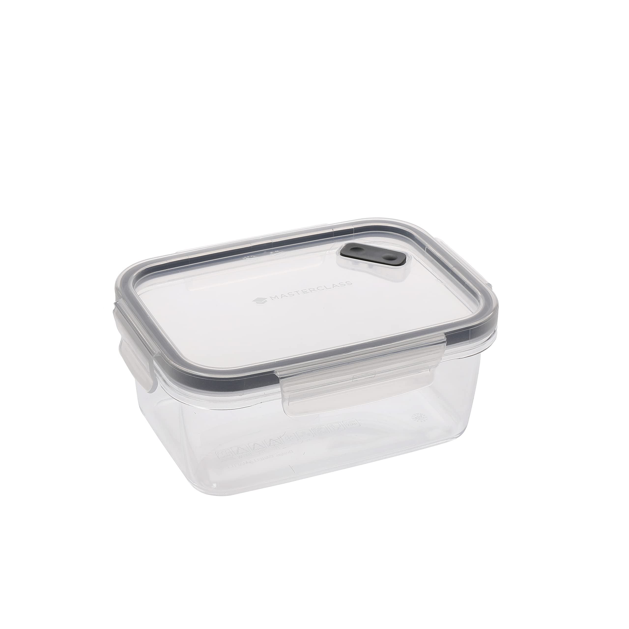 Masterclass Clear Eco-Snap 1.5L Recycled Plastic Food Storage Container With Lid, Bpa Free Lunch Box, Prep & Leftovers, Clip Lock Shut, Recycled, Reusable & Recyclable, Freezer & Microwave Safe, Rectangular