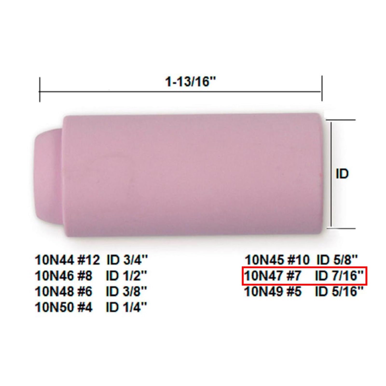 10N47#7 T+I+G Ugello Coppa di Protezione in allumina for WP17 WP18 WP26 T+I+G Torcia for Saldatura 10 Pezzi