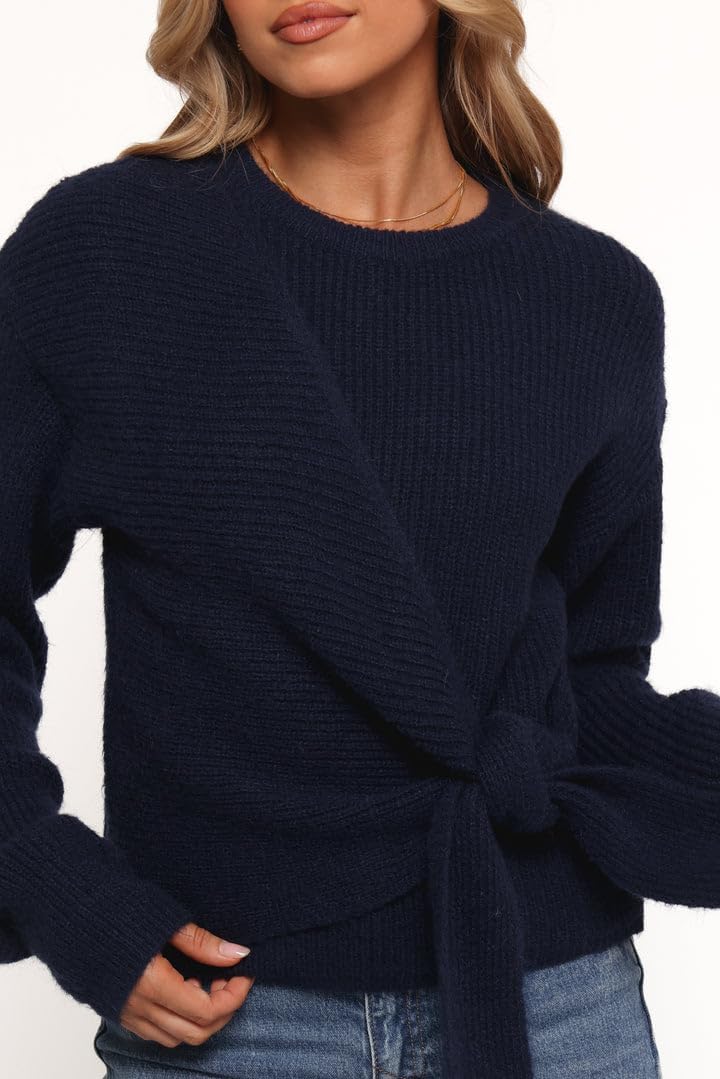 Petal & Pup Womens Ettie Wrap Side Tie Knit Sweater - Image 3