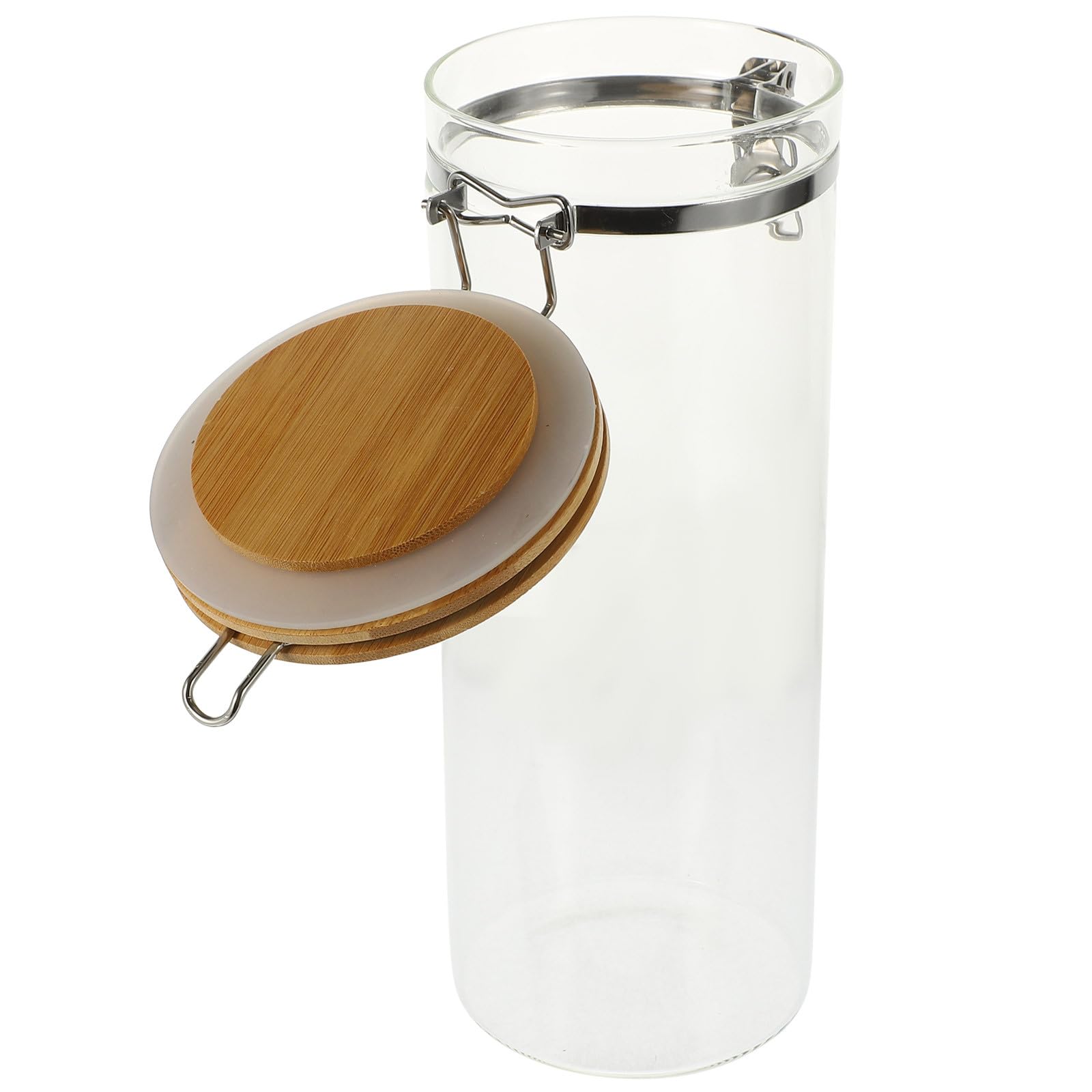 2300ml Stainless Steel Glass Jar with Hinged Lid for Cereal