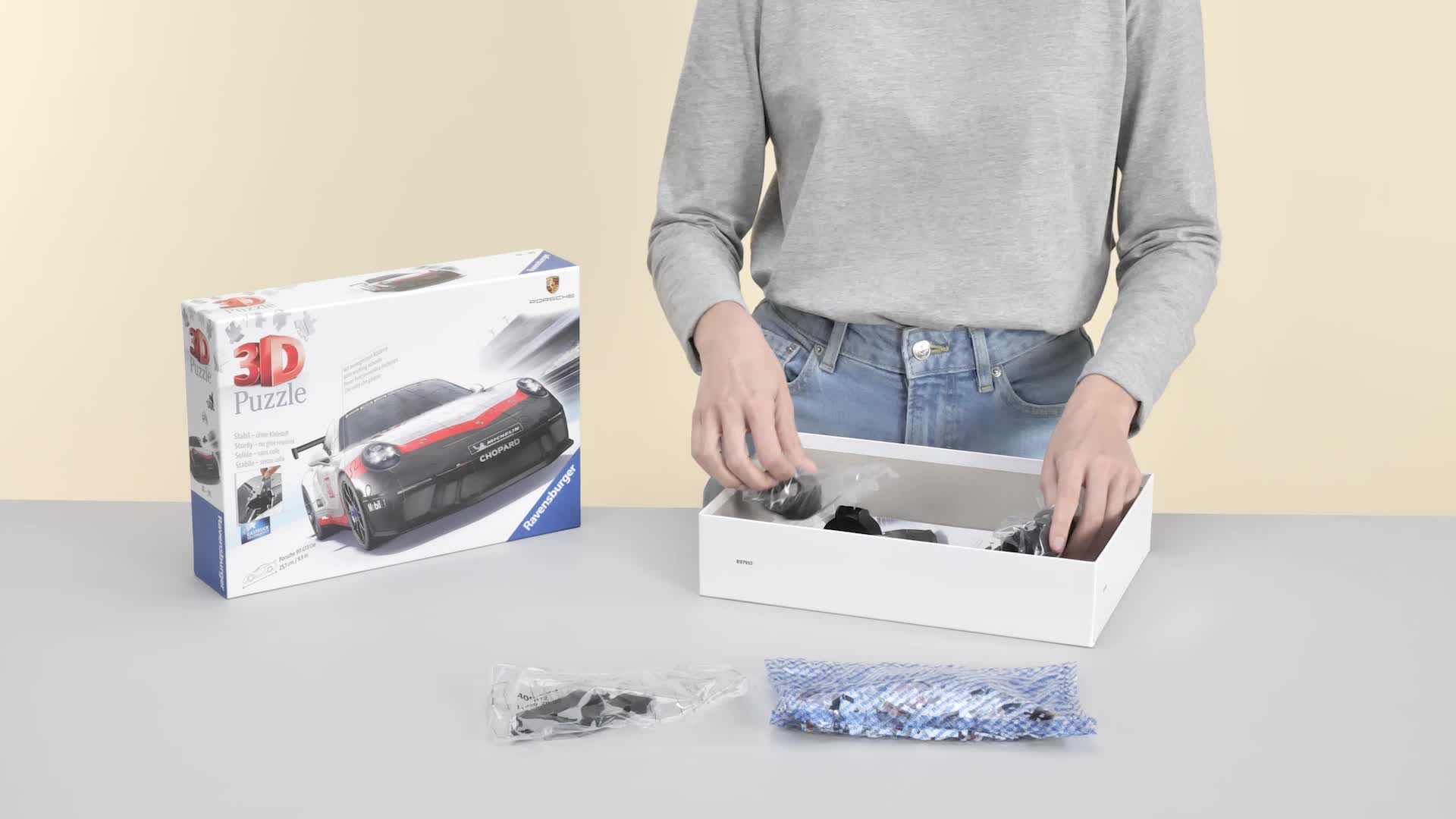 3D Puzzle 108 Teile - Porsche 911 GT3 Cup: Erlebe Puzzeln in der 3. Dimension