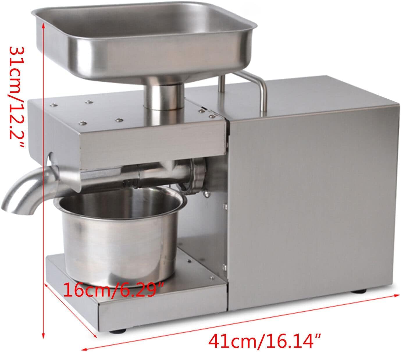 600 W Automatico Olio Pressa Macchina/Olio Expeller Machine/Acciaio Inox Olio vegetale Presser Olio Presser Temperatura di pressatura regolabile a 50-250 gradi 220V