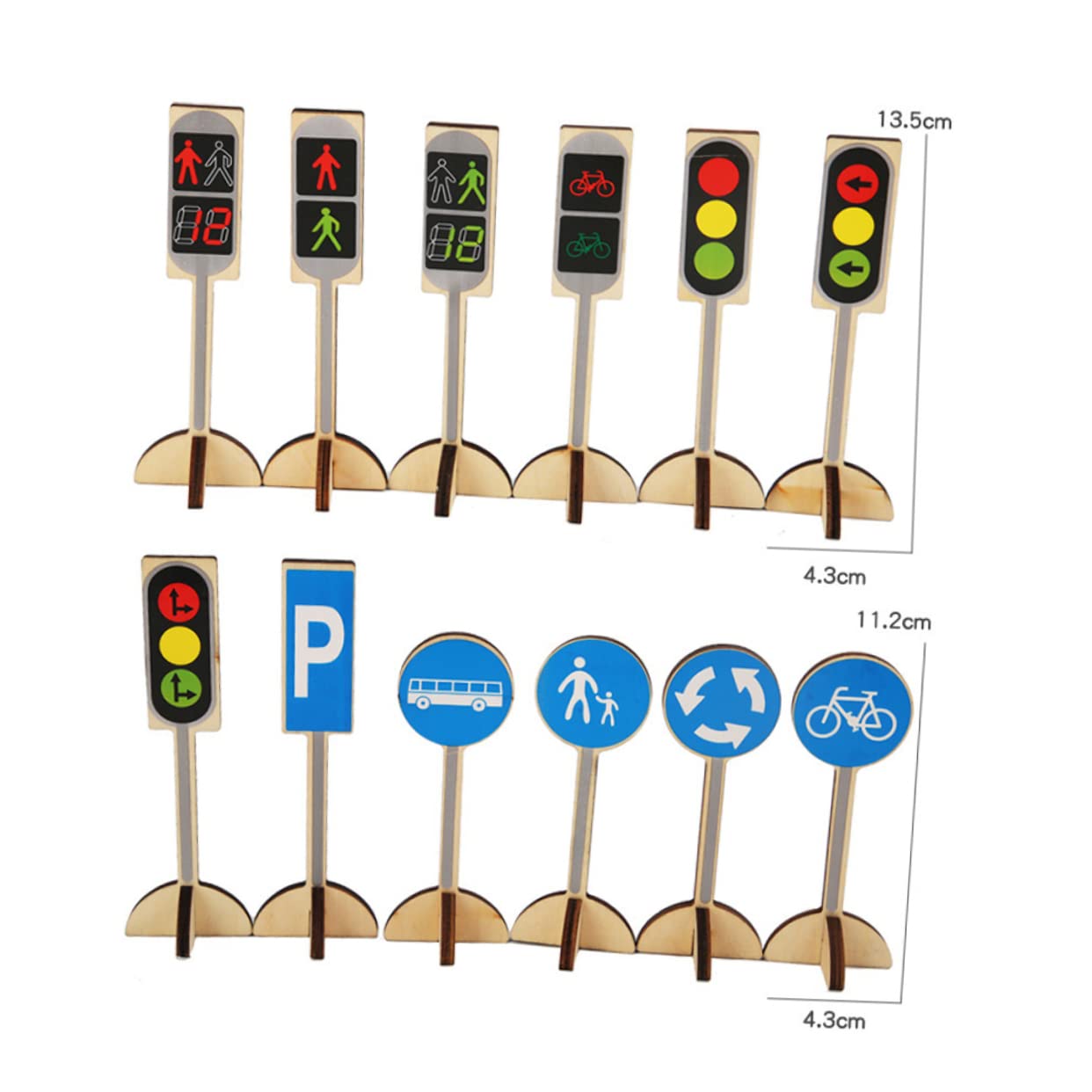 IMIKEYA Slow Sign for Boys and Girls 30pcs Wooden Traffic Sign Toys Boys and Girls Educational Toy