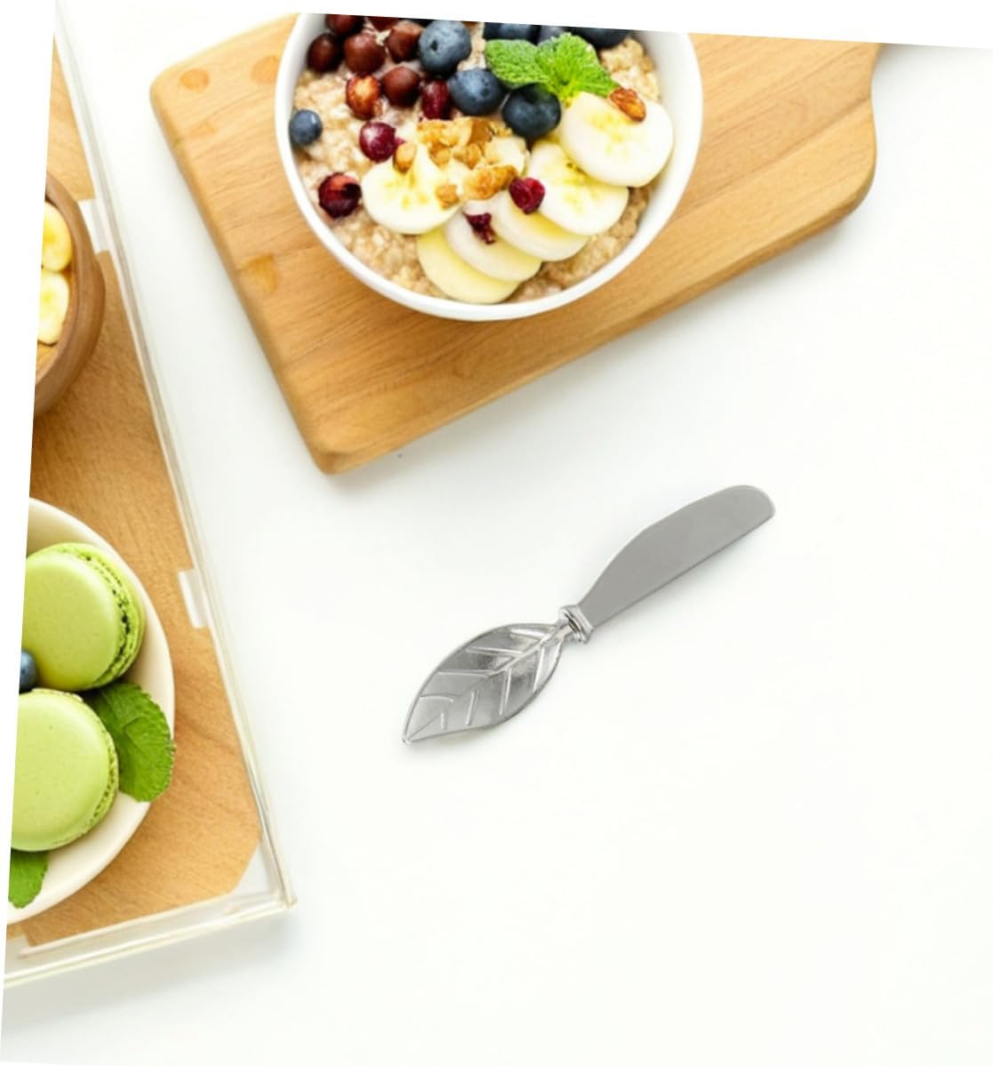 Kichvoe 4 Pack Leaf Butter Knives Zinc Alloy Spreaders for Appetizers
