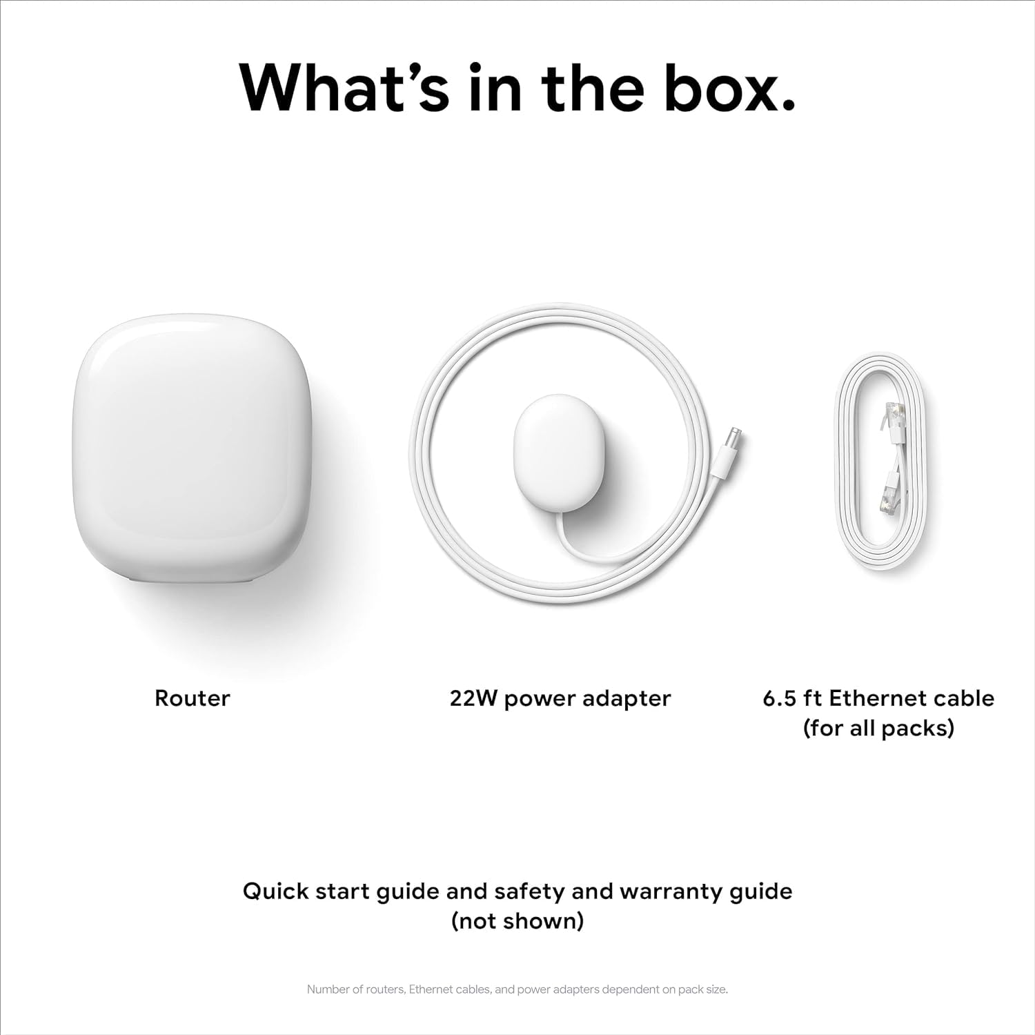Google Nest WiFi Pro - Wi-Fi 6E - Reliable Home Wi-Fi System with Fast Speed and Whole Home Coverage - Mesh Router - Non-Retail Packaging - 4 Pack - Snow
