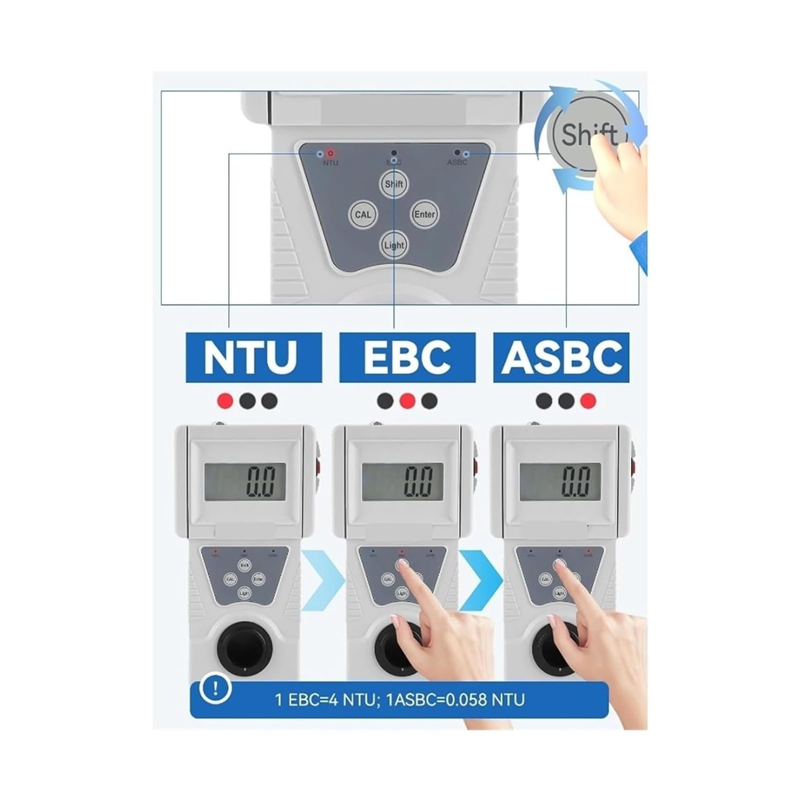 Medidor de turbidez, turbidimetro, medidor de turbidez de agua Digital portátil, de acuerdo con la norma ISO7027, precisión 0.1, lo que permite rápido