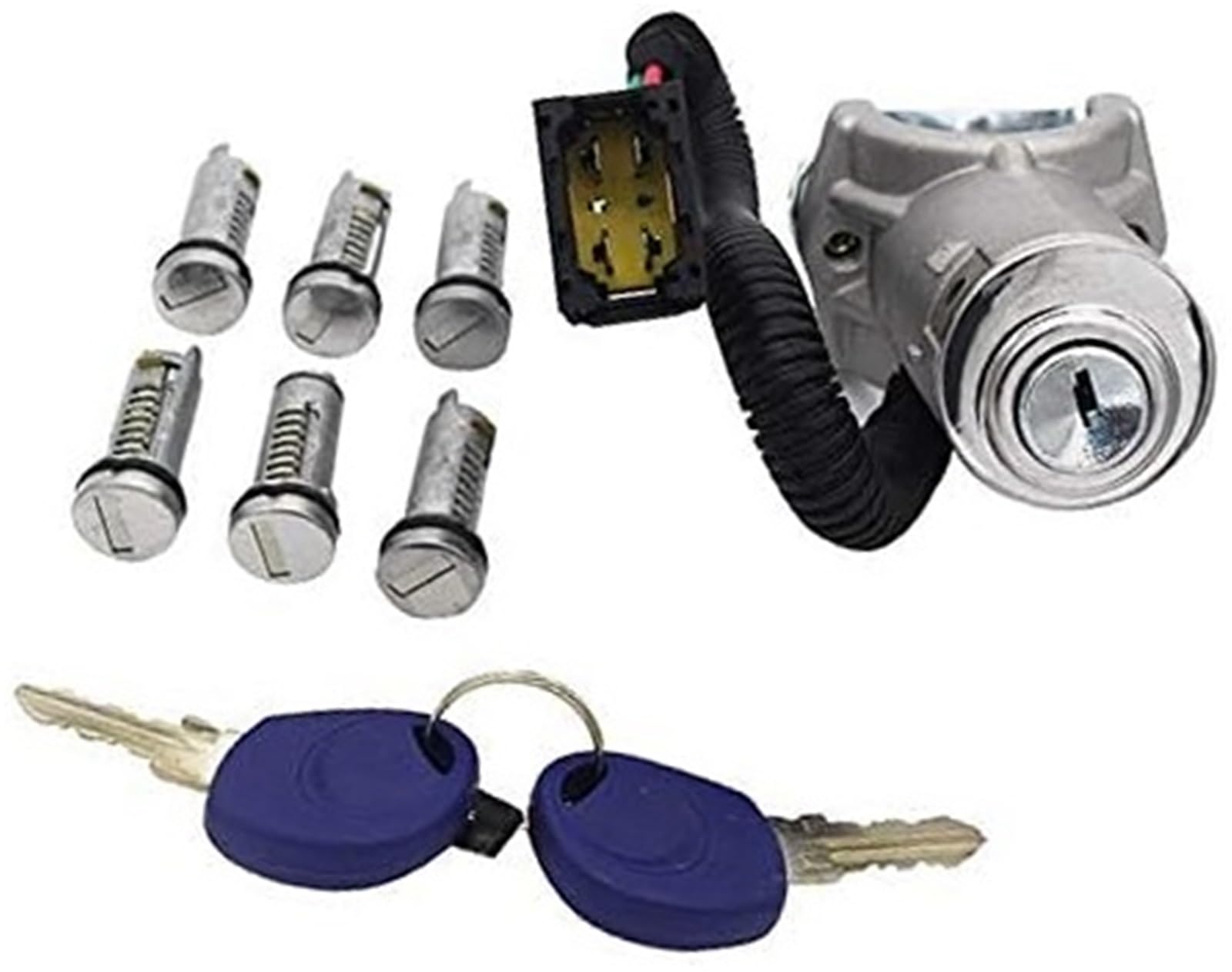 Szwaldaper One Color Auto Door Lock Latch Ignition Switch Barrel Door Lock Set 7Pcs, For Iveco Daily 2006-2012