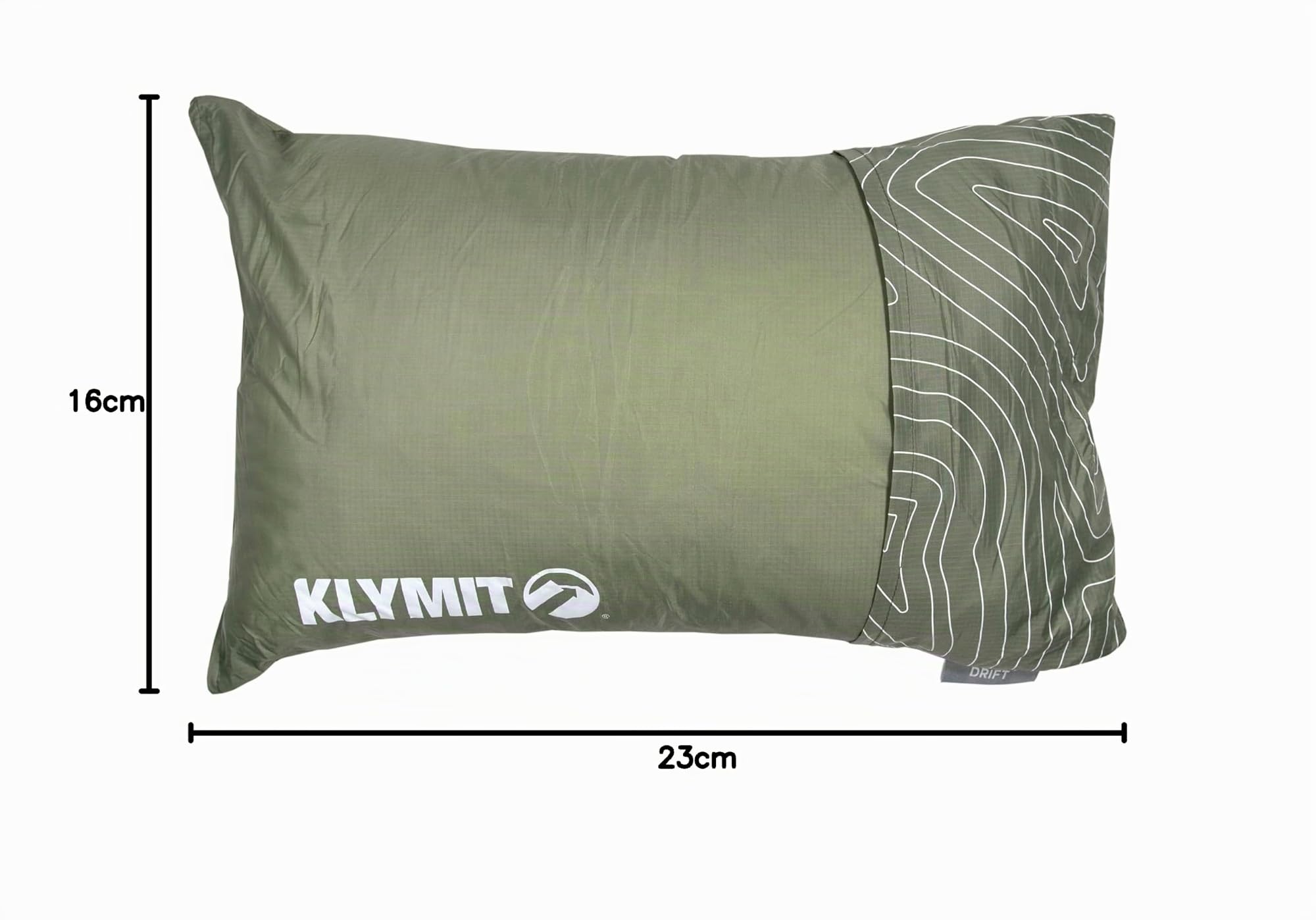 Klymit Drift Campingkissen, geschreddertes Memory-Schaum-Reisekissen mit wendbarem Bezug für den Außenbereich, Grün, groß