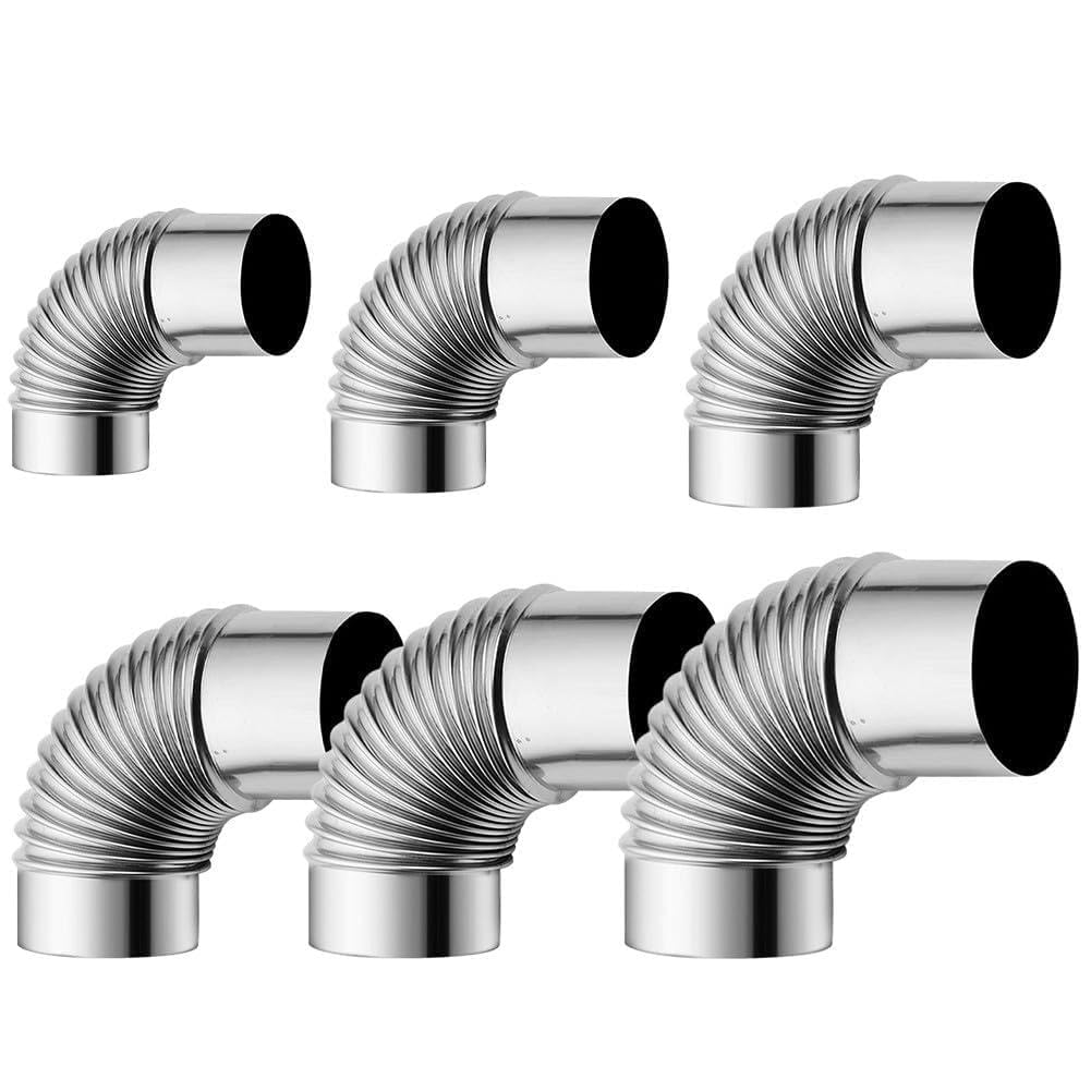 KGLHJDY Stainless Steel Elbow Chimney Liner Bend 50-100mm Multi Flue Stove Pipe For Outdoor Camping Wood Stoves Chimney