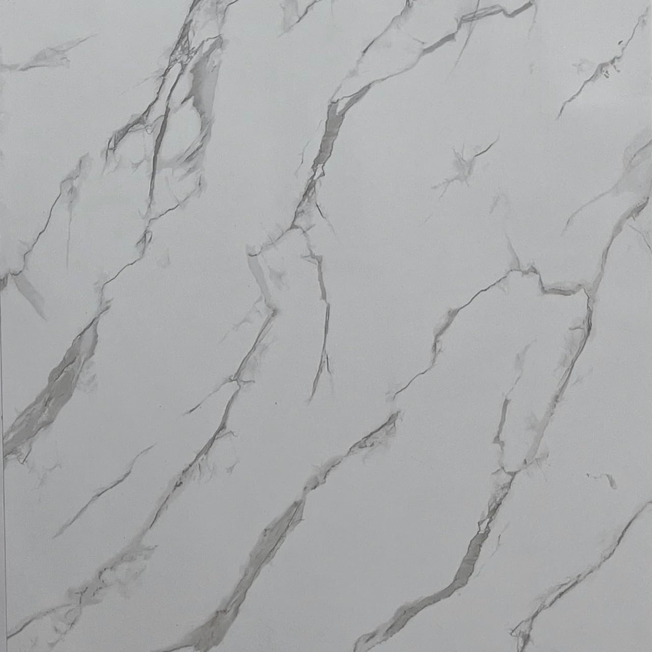 PVC Shower Wall Panels – 1m x 2.4m Waterproof Splash Panels (White Marble SP25)