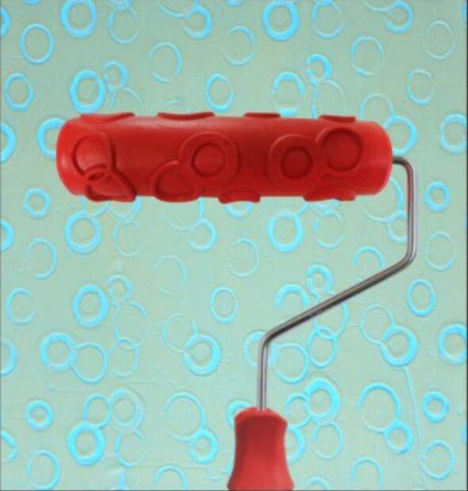 Sadiyamo 7" Art Roller DIY Wall Painting Pattern Roller Texture Roller with Designs Patterned Paint Rubber Roller with Plastic Handle