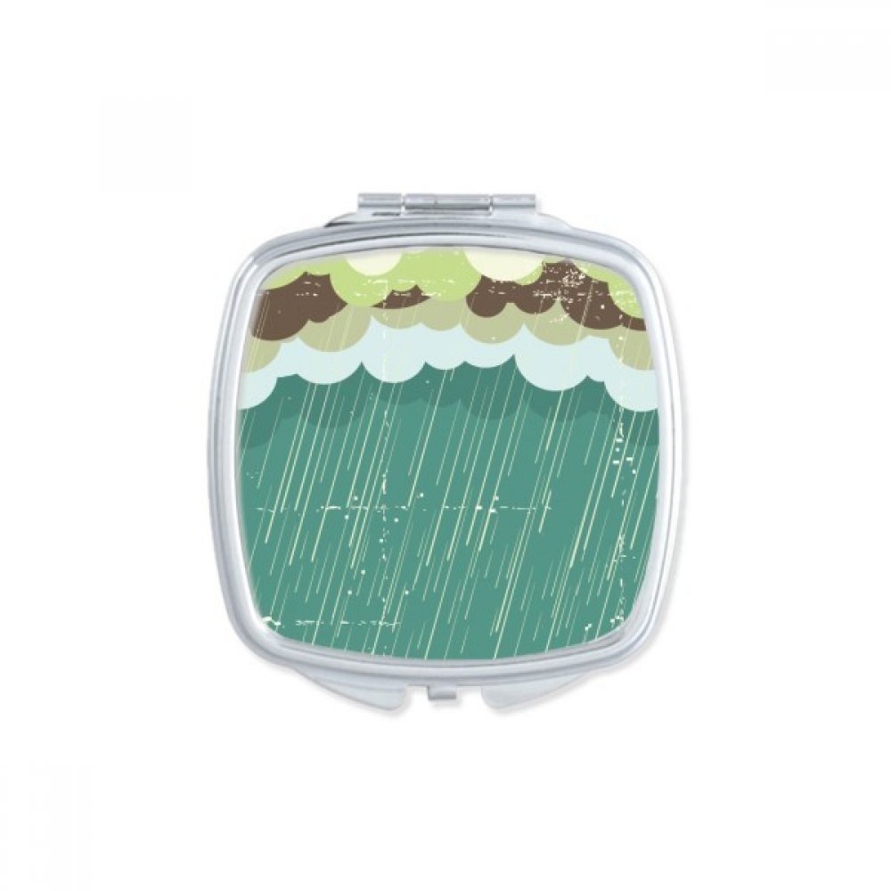 Miroir de maquillage compact motif nuage de pluie carré pour sac à main