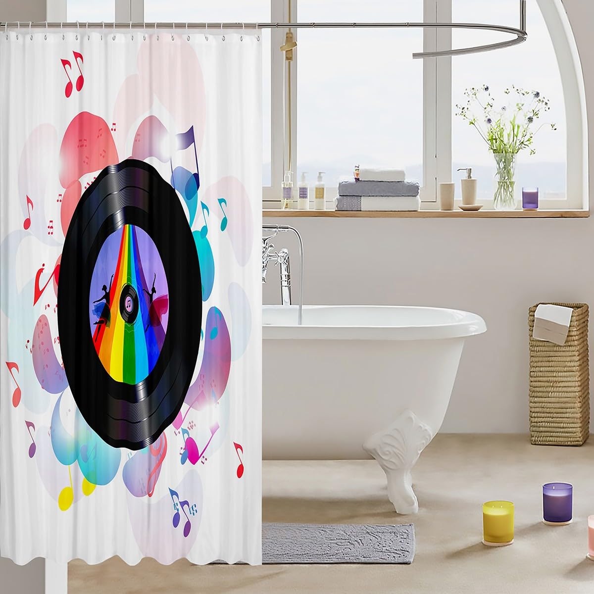 Tenda Da Doccia Per Bambini Con Dinosauri E Arcobaleno – Set Completo Con Ganci Per Bagno - 3