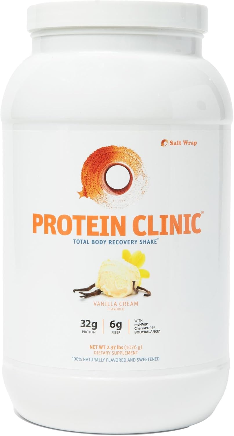 SaltWrap Protein Clinic – Total Body Recovery Shake with Collagen Peptides, HMB, Tart Cherry Extract, Pea Protein Powder Isolate, Prebiotic Fiber for Joints Natural Muscle Builder & Recovery – Vanilla SaltWrap Protein Clinic – Total Body Recovery Shake with Collagen Peptides, HMB, Tart Cherry Extract, Pea Protein Powder Isolate, Prebiotic Fiber for Joints Natural Muscle Builder & Recovery – Vanilla