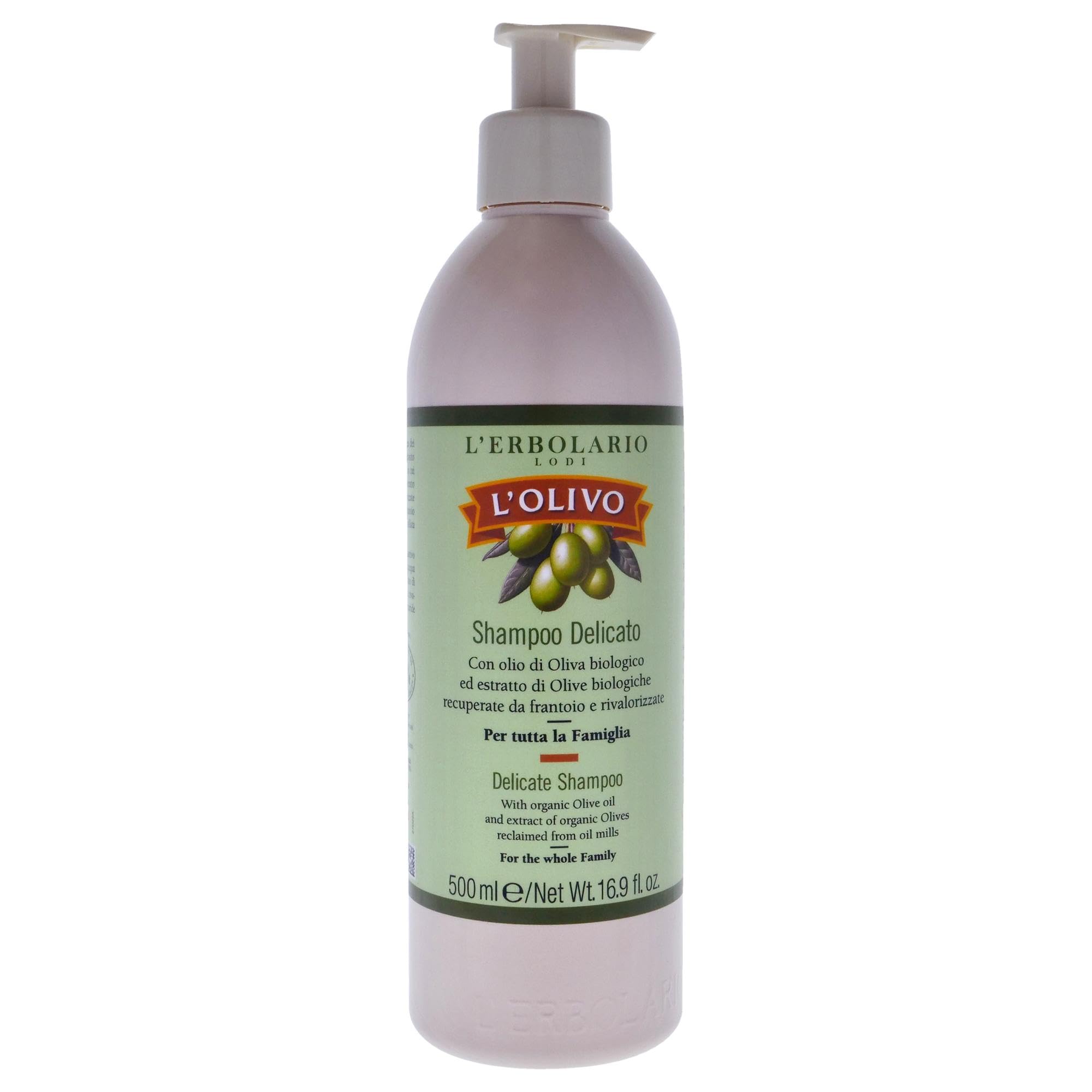 L'Erbolario Shampoo Delicato l'Olivo per Tutta la Famiglia - 500 ml