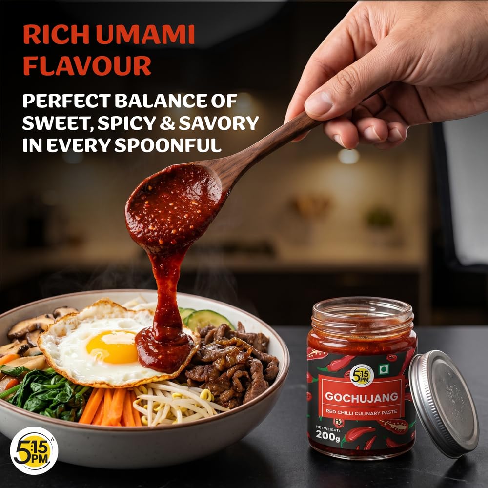 5:15PM Gochujang Korean Paste 200g | Gojuchang Paste Korean Sauce & Hot Chilli Flavour| Sweet, Savory & Spicy Sauce for Cooking & Marinades 4