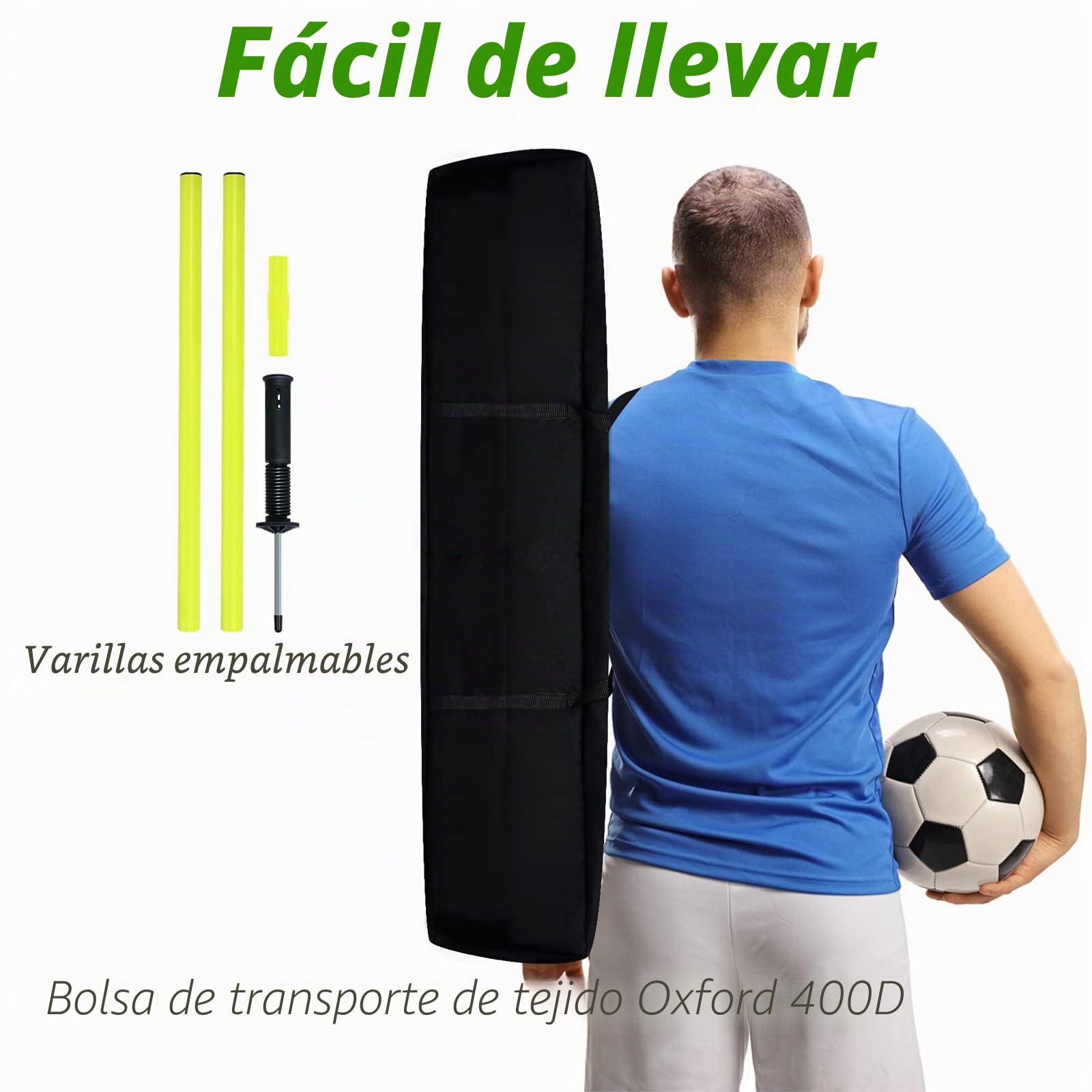 Froadp Juego de 6 barras de slalom de plástico para fútbol, accesorios de entrenamiento para perros, juego de entrenamiento de fútbol con puntas de metal y plumas para entrenamiento de coordinación de fútbol (juego de 6)