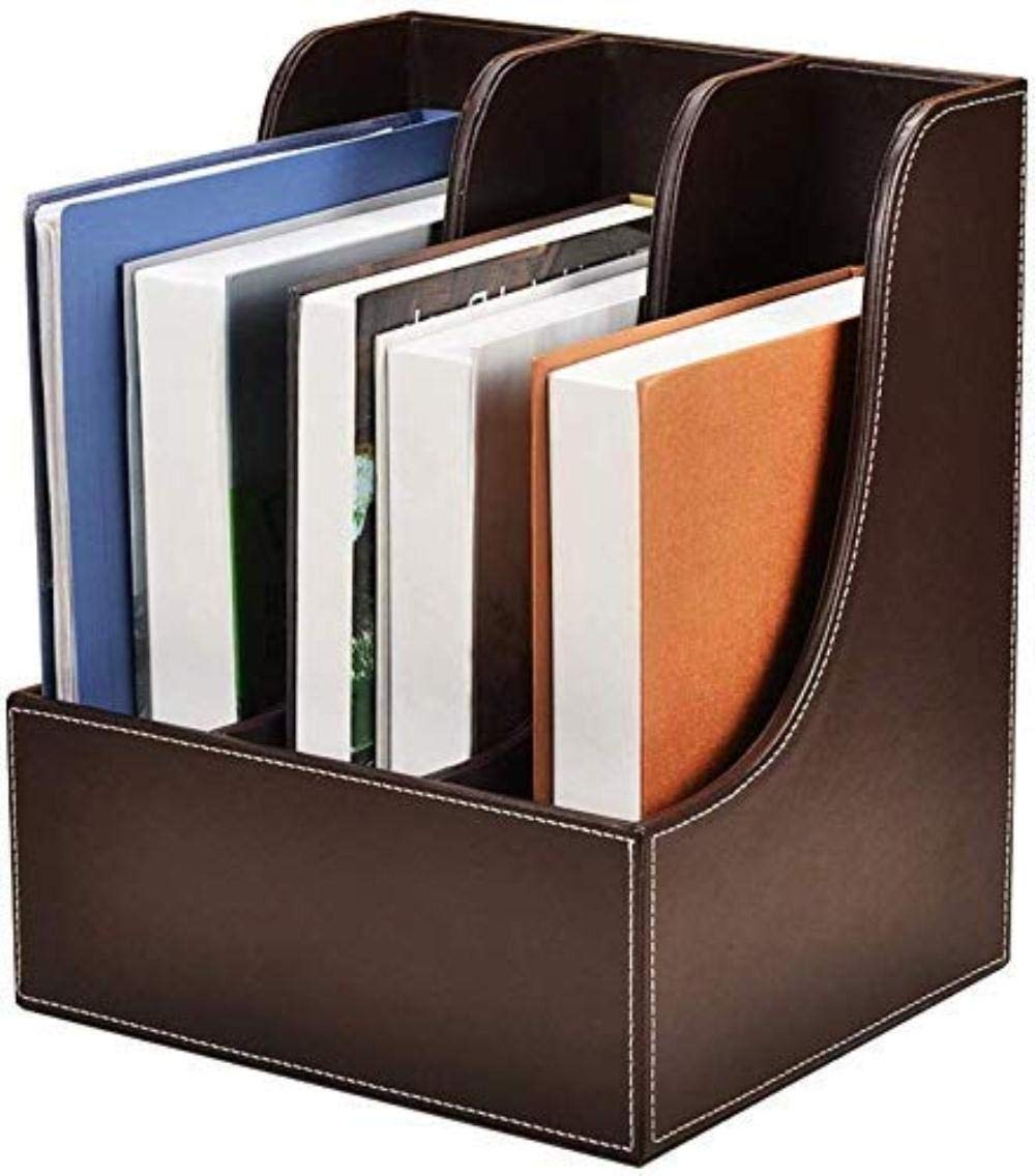 Scaffale per Documenti, Archivio per Riviste A4 File Box Storage Rack Storage Manager Nero, Colore Caffè,B
