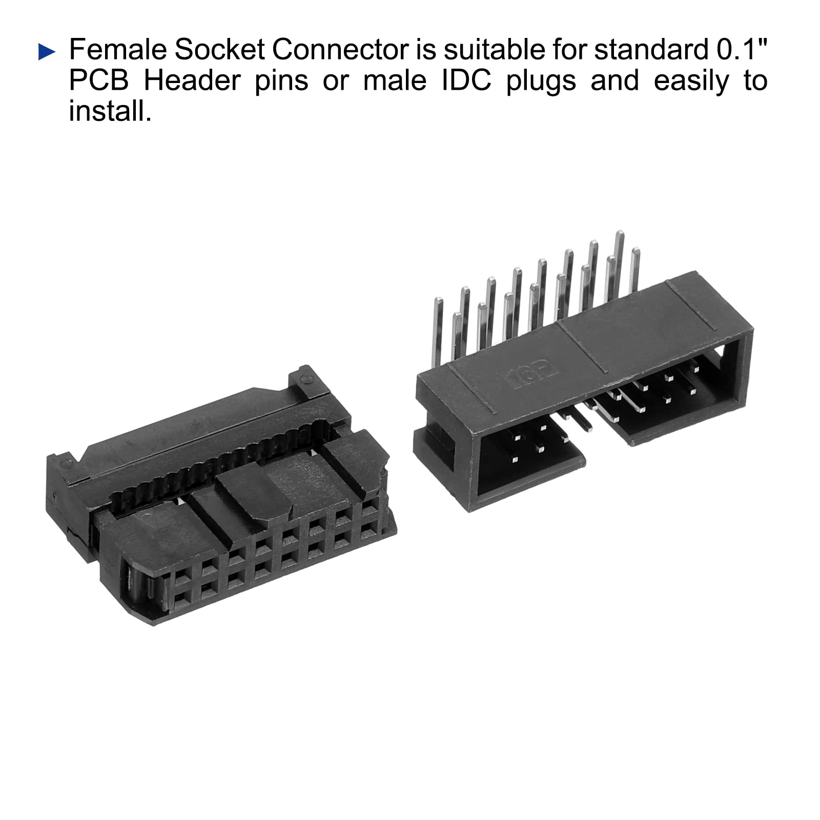 Connettore IDC 2x16 Pin Passo 2,54 Mm – Set Da 50 Pezzi, Dritto E Angolare, Per PCB E Circuiti Elettronici