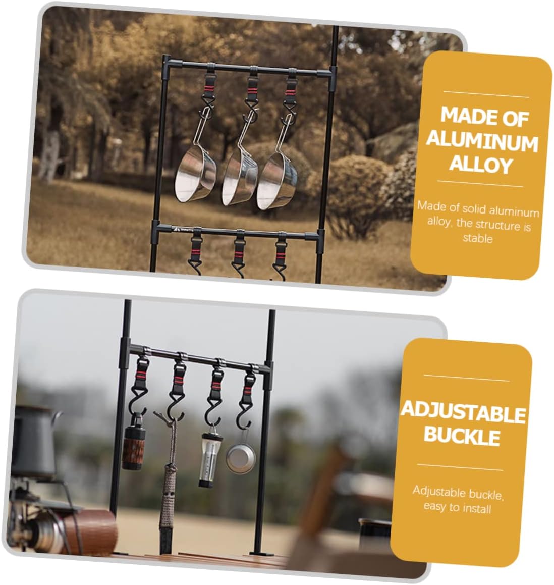 KOMBIUDA Camping Desktop Light Stand Storage Rack Storage Rack Hanging Outdoor Supplies