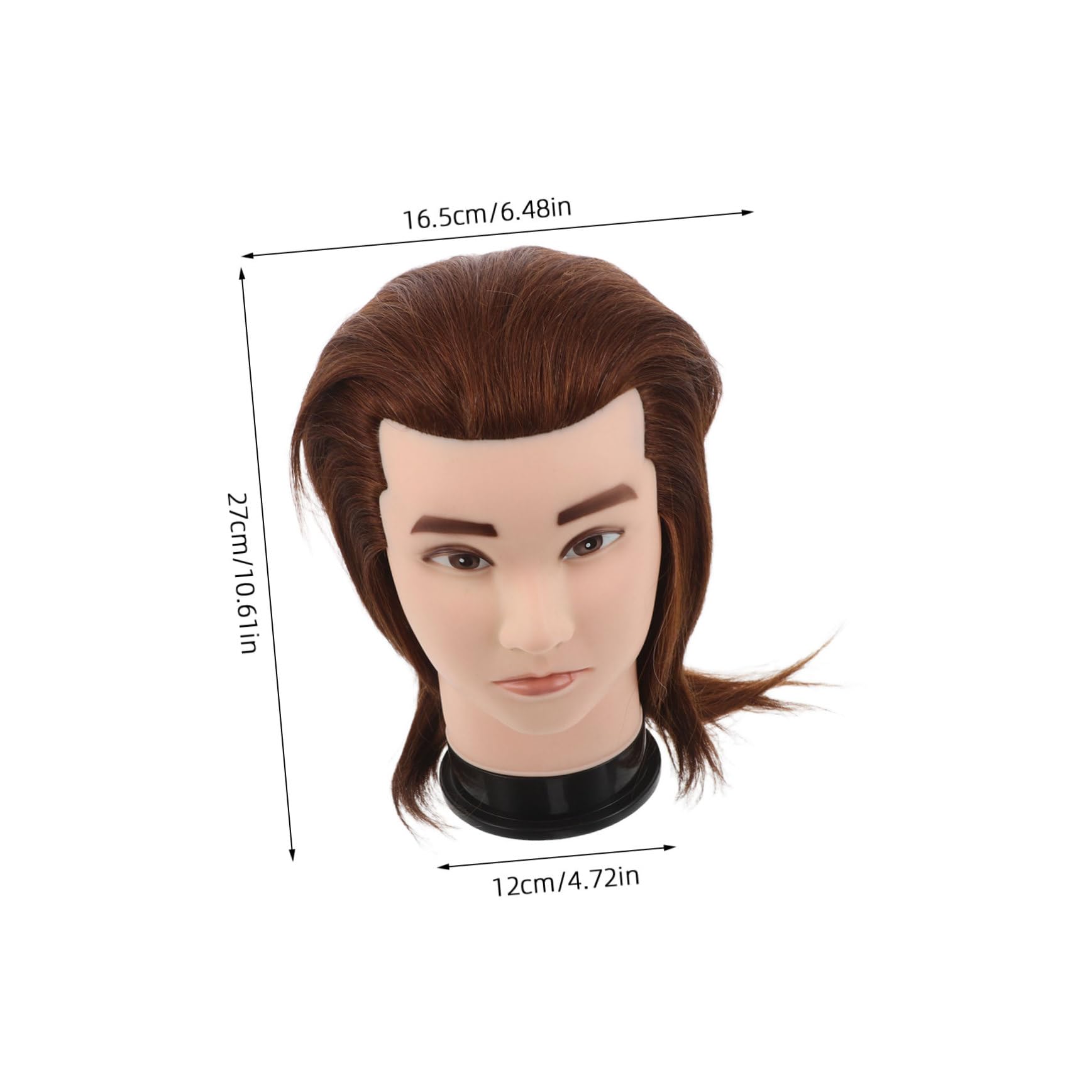 Anneome Realistischer Übungskopf für Frisuren mit Echthaar Braun aus Hochtemperaturbeständigem Fasermaterial Komfortabler Griff für Friseursalons und Persönliche Übung