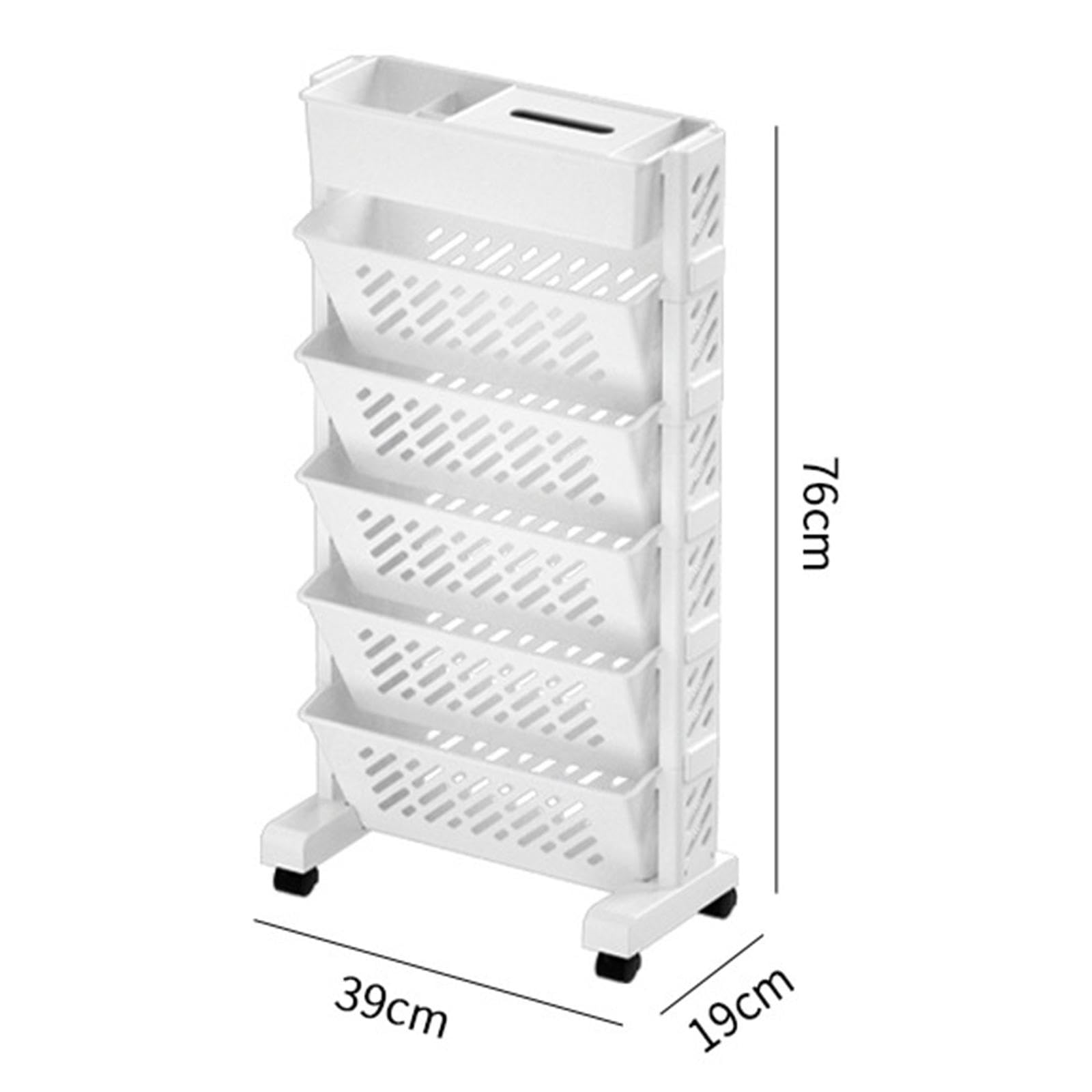 Sharplace Estantería Móvil para Libros, Soporte con Ruedas para Decoración, 6 capas