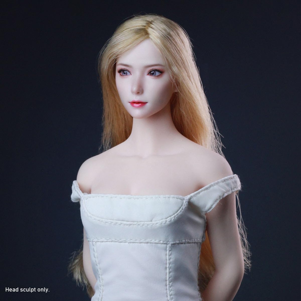 HiPlay 1/6 Testa Femminile Asiatica Giovane con Occhi Mobili Scultura (Ver.C) Accessorio per Figure da 12"