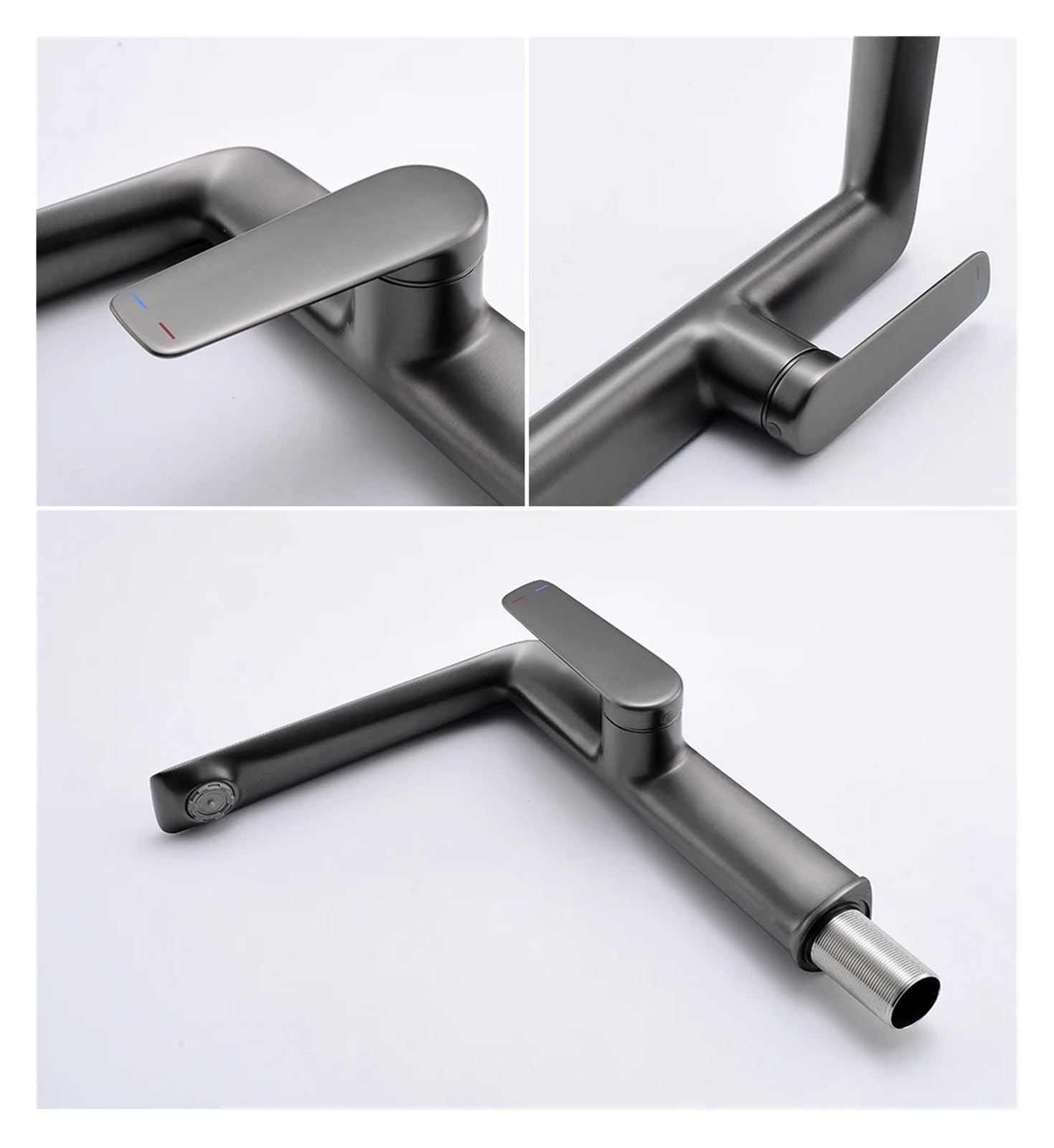 Luksusowe baterie łazienkowe Bateria zlewozmywakowa Gourmet Bateria umywalkowa Kran z ciepłą i zimną wodą(Nickel Brushed)