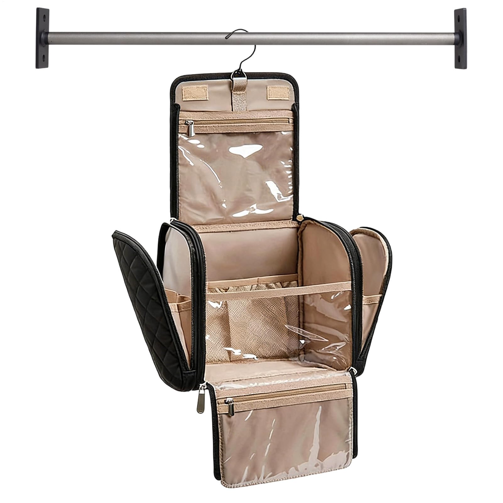 Borsa da Viaggio Porta Oggetti da Toilette Organizer trucchi capiente con | Pochette cosmetici da viaggio per Viaggio Aereo, Hotel, Bagno, Palestra, Doccia, Bagaglio a Mano, Valigia, Campeg