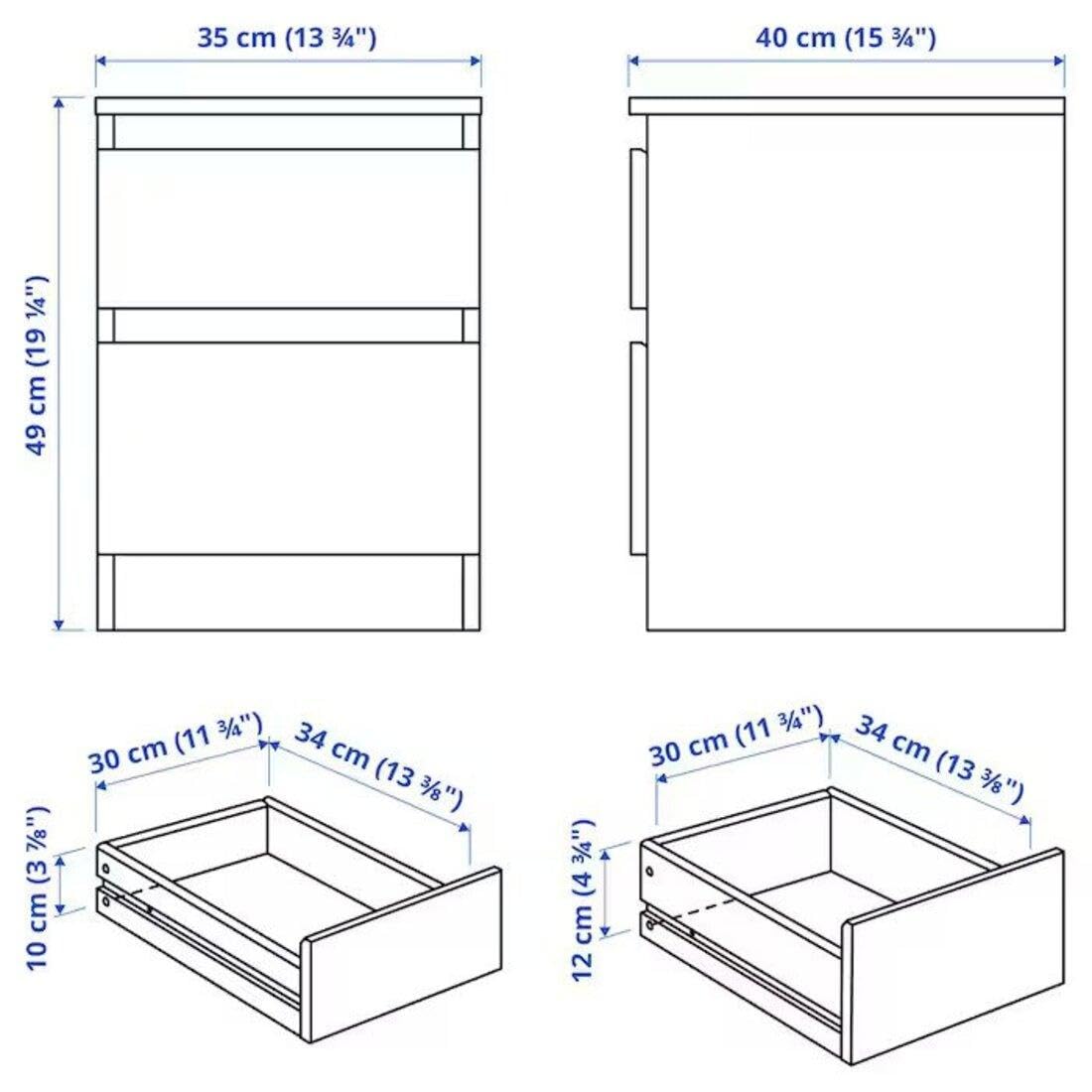 Amazon｜IKEA/イケア KULLEN/クレン：チェスト引き出し×2 ホワイト