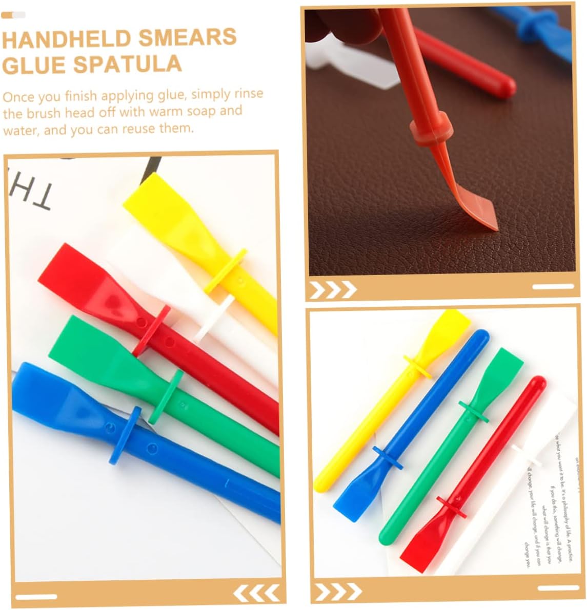 DOITOOL 20pcs Colored Glue Spreaders for Leather Craft Material Applicators for Art Projects Thin Even Application for Home and Industrial Use