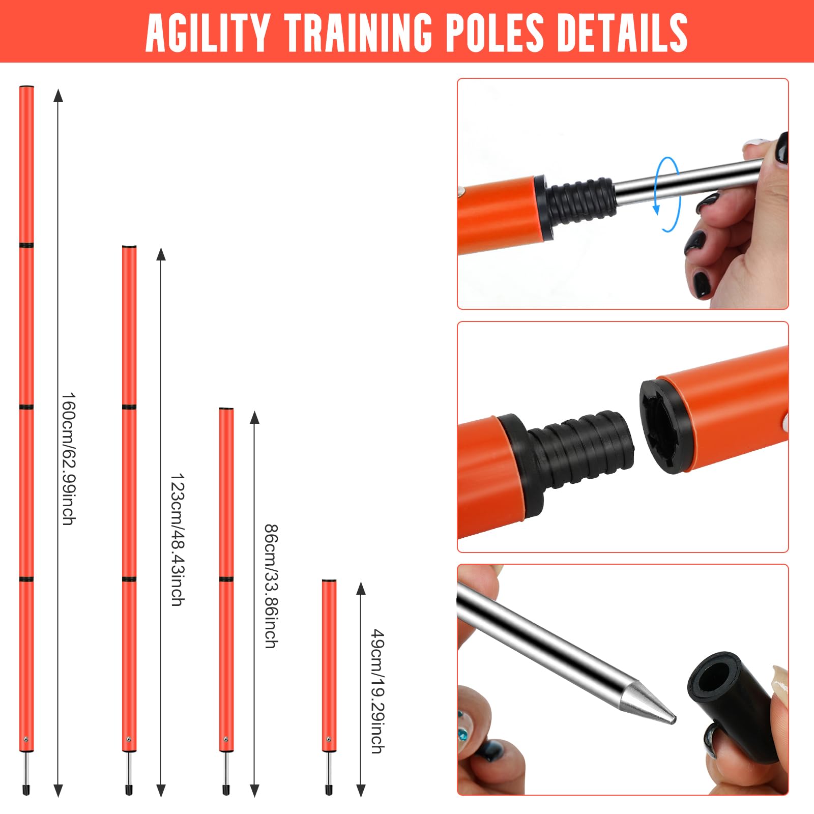 Set di Pali da Slalom per Allenamento di Agilità nel Calcio - Include Pali (Set di 6) Esercizi, Scala di Agilità, 10 Coni da Calcio, Corda per Saltare per Allenamento di Velocità, Allenamento