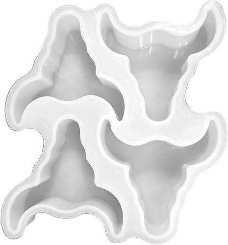 Molde para bandeja de silicona Freshie con 4 calaveras de toro Tamaño del clip de ventilación 4.1 pulgadas de ancho x 4.55 pulgadas de largo x 0.8