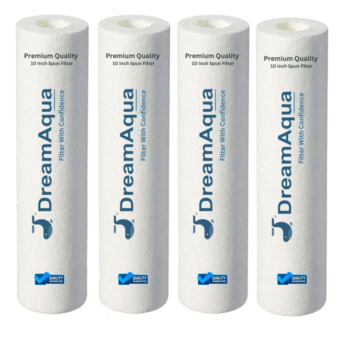 Dream Aqua 10 Inch High Density Spun Pre-Filter (5 Micron PP Spun) 140 Grams Cartridge Compatible for 10 Inch Pre-Filter Housing of All Water Purifier | Pack of 4 Spun-image-24